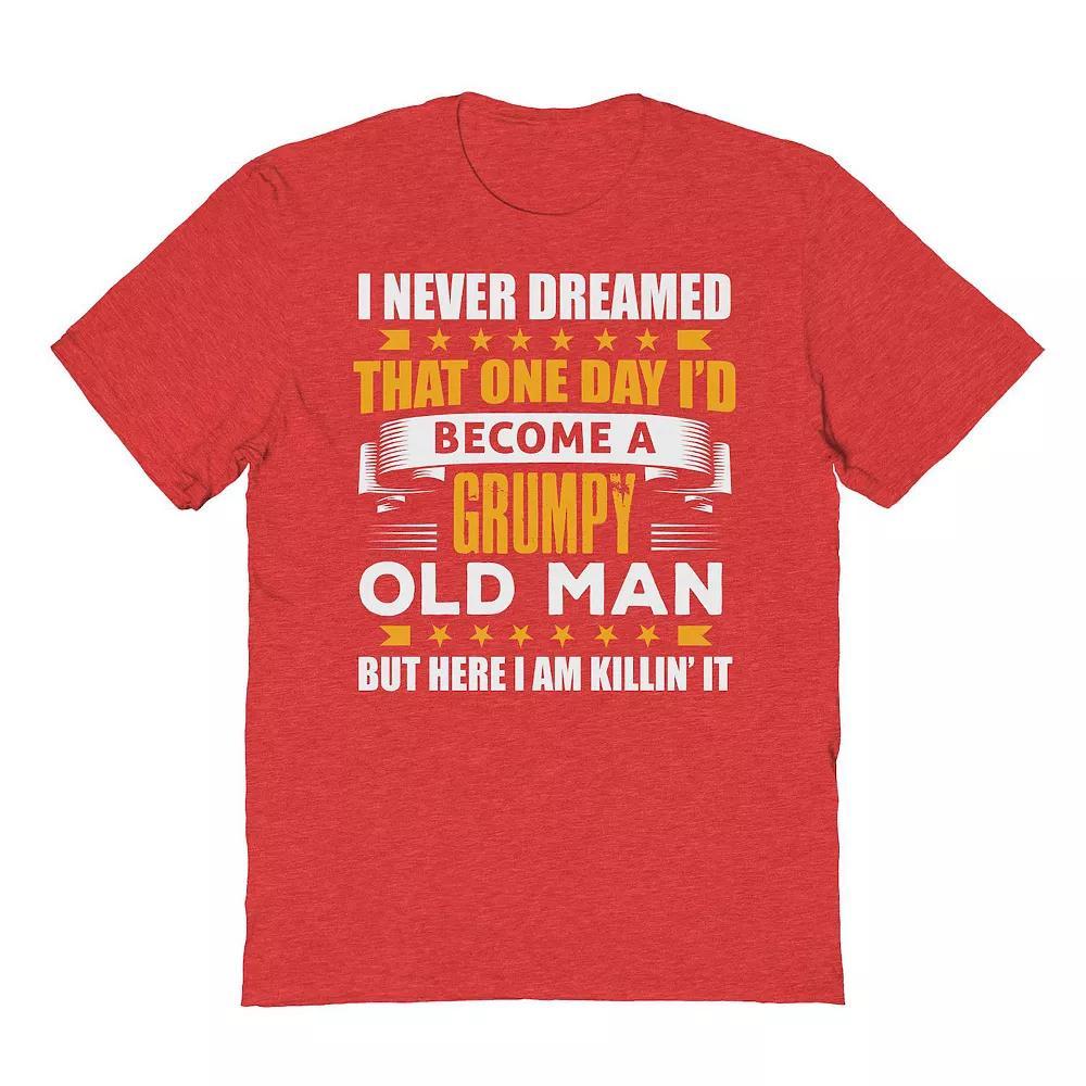 Men's COLAB89 by Threadless Grumpy Grandpa Father's Day Graphic Tee, Size: XXL, Grey Red Product Image