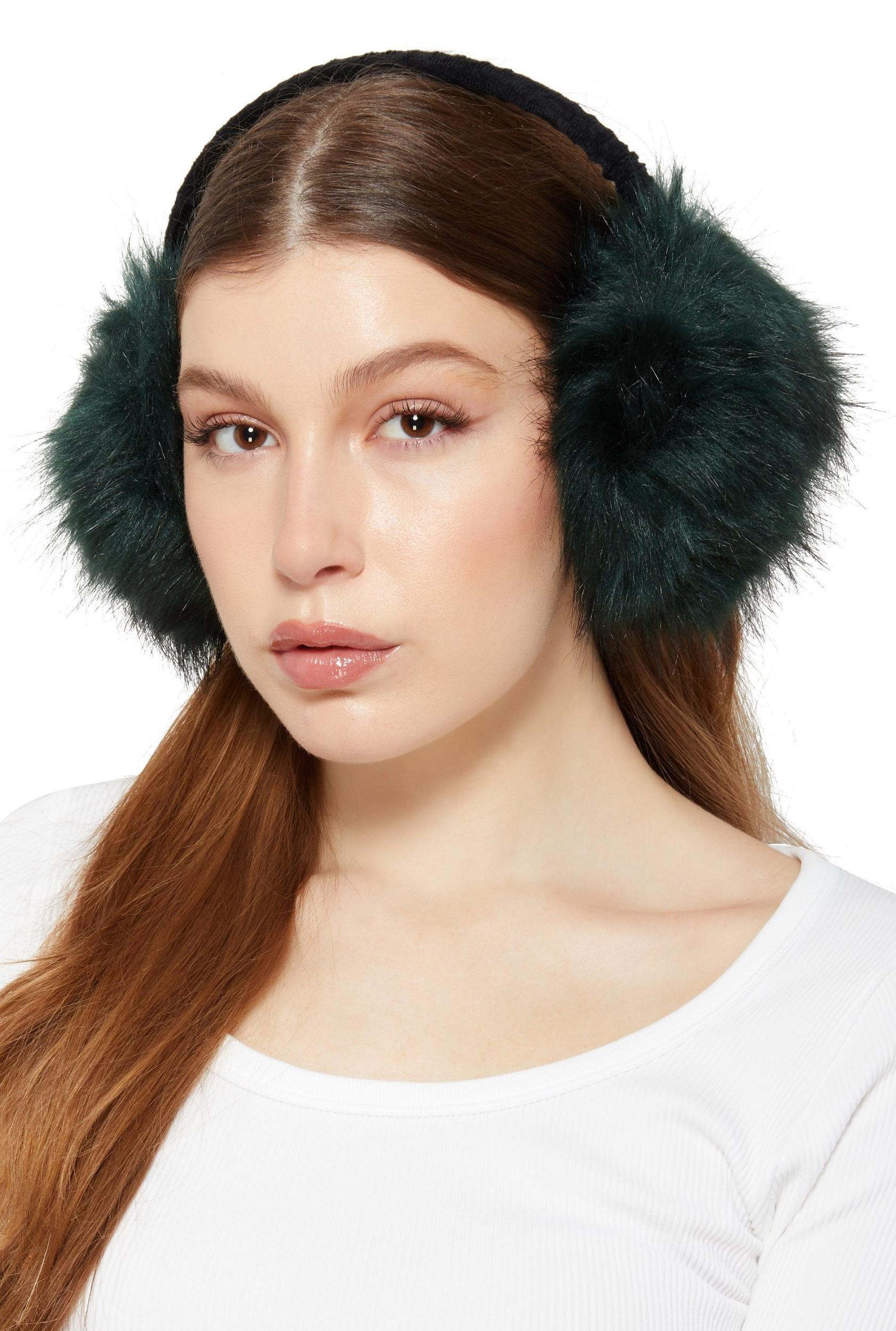 Oversized Faux Fur Earmuffs Female Product Image
