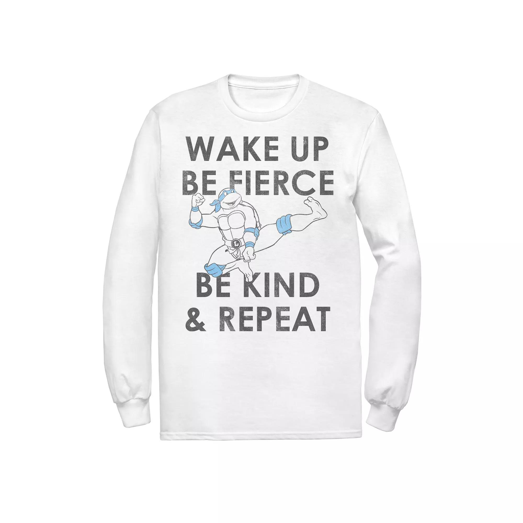 Men's Ninja Turtles Leonardo Be Kind And Repeat Long Sleeve Tee, Size: XXL, White Product Image