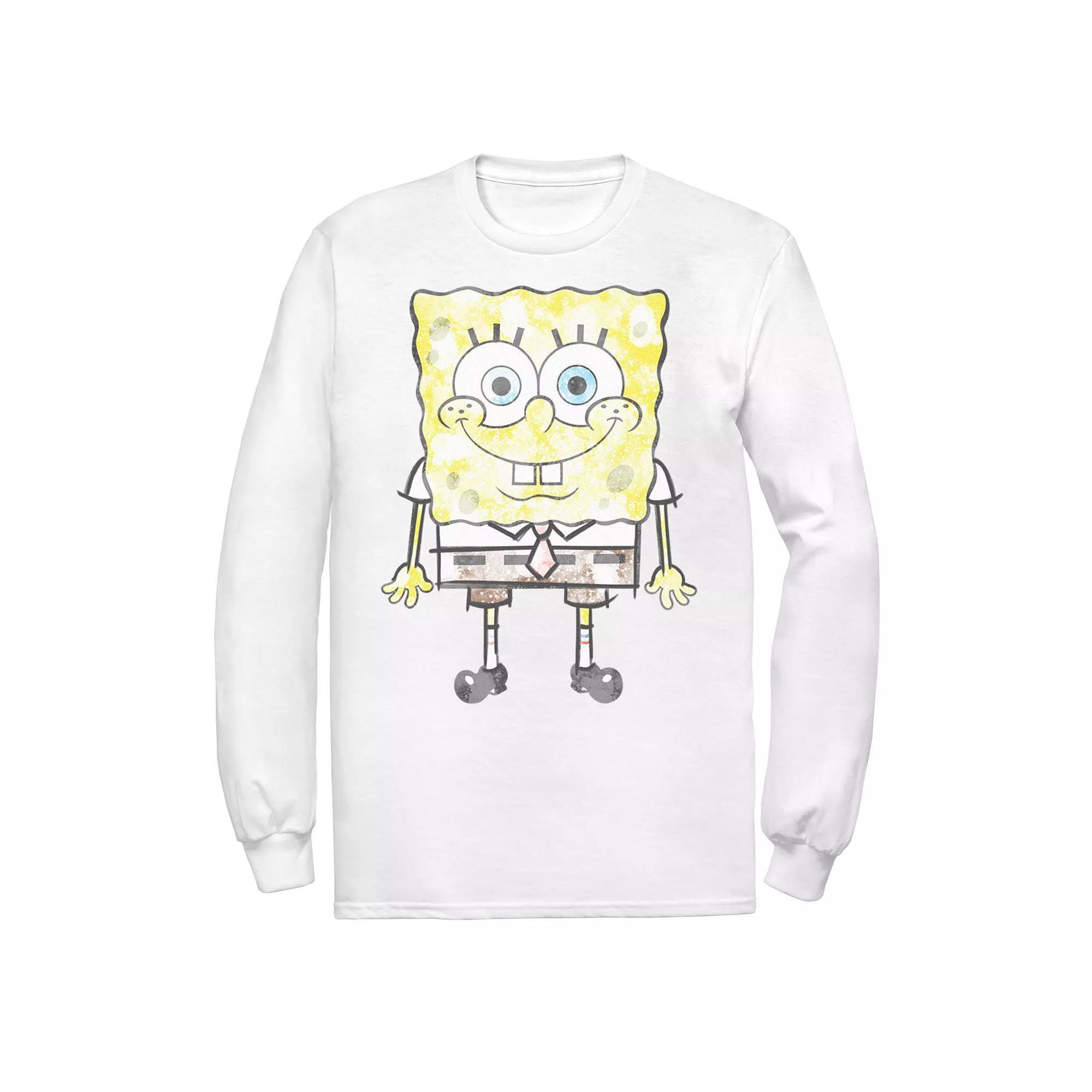 Men's Spongebob SquarePants Faded Portrait Tee, Size: Large, White Product Image