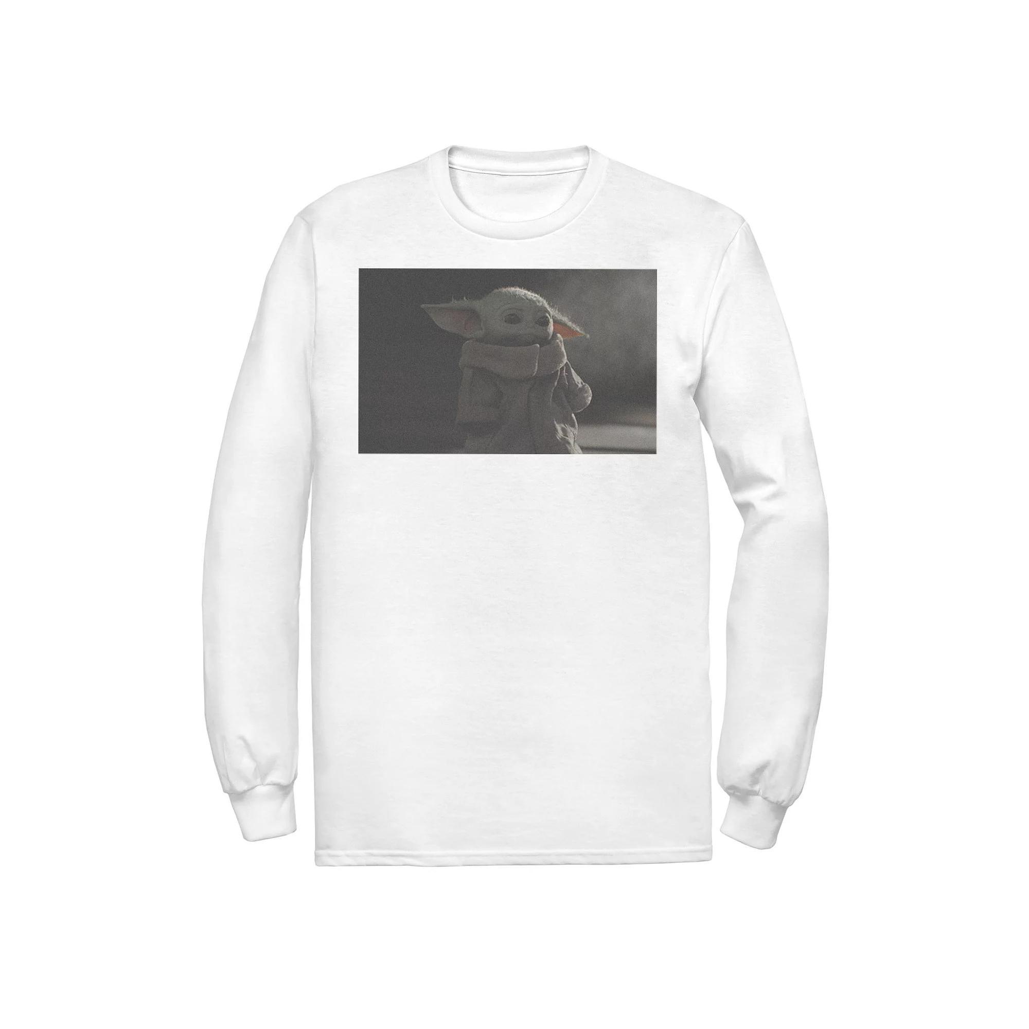Men's Star Wars The Mandalorian The Child Sad Portrait Tee, Size: Medium, White Product Image