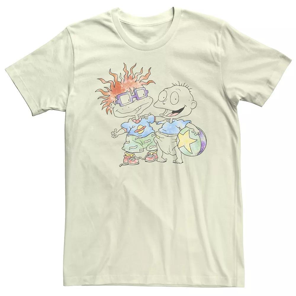Men's Rugrats Tommy Chuckie Watercolor Tee, Size: Medium, Natural Product Image
