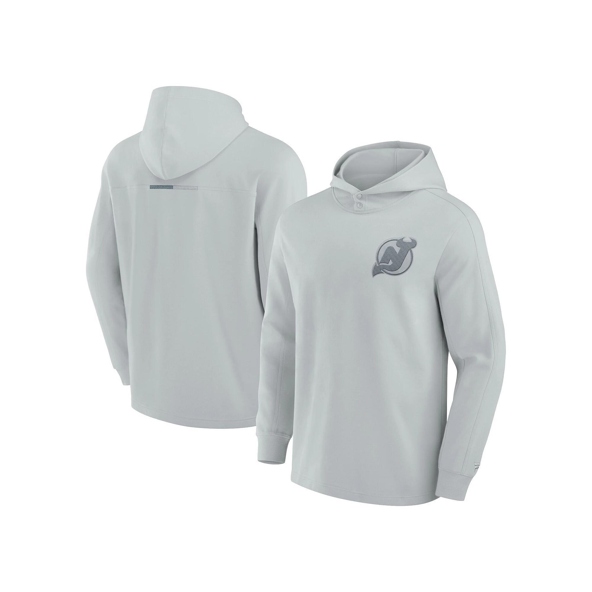 Men's Fanatics Signature Gray New Jersey Devils Elements Lightweight Tri-Blend Fleece Hoodie, Size: 4XL, Nhl Grey Product Image