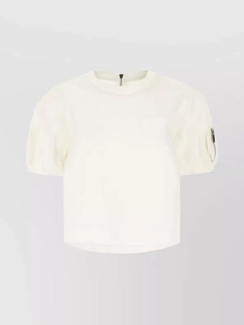 SACAI White Polyester Blend Top Product Image