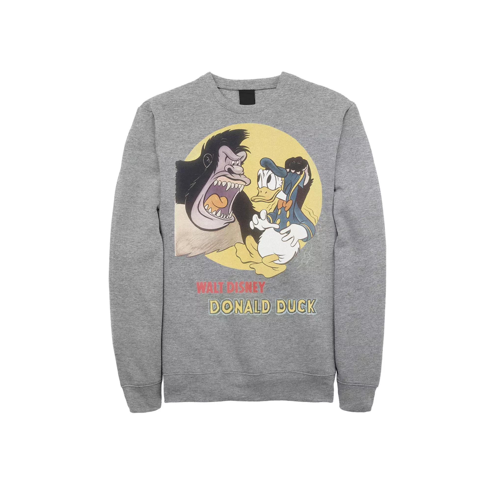 Disney's Mickey And Friends Men's Donald Duck And The Gorilla Sweatshirt, Size: Large, Athletic Grey Product Image