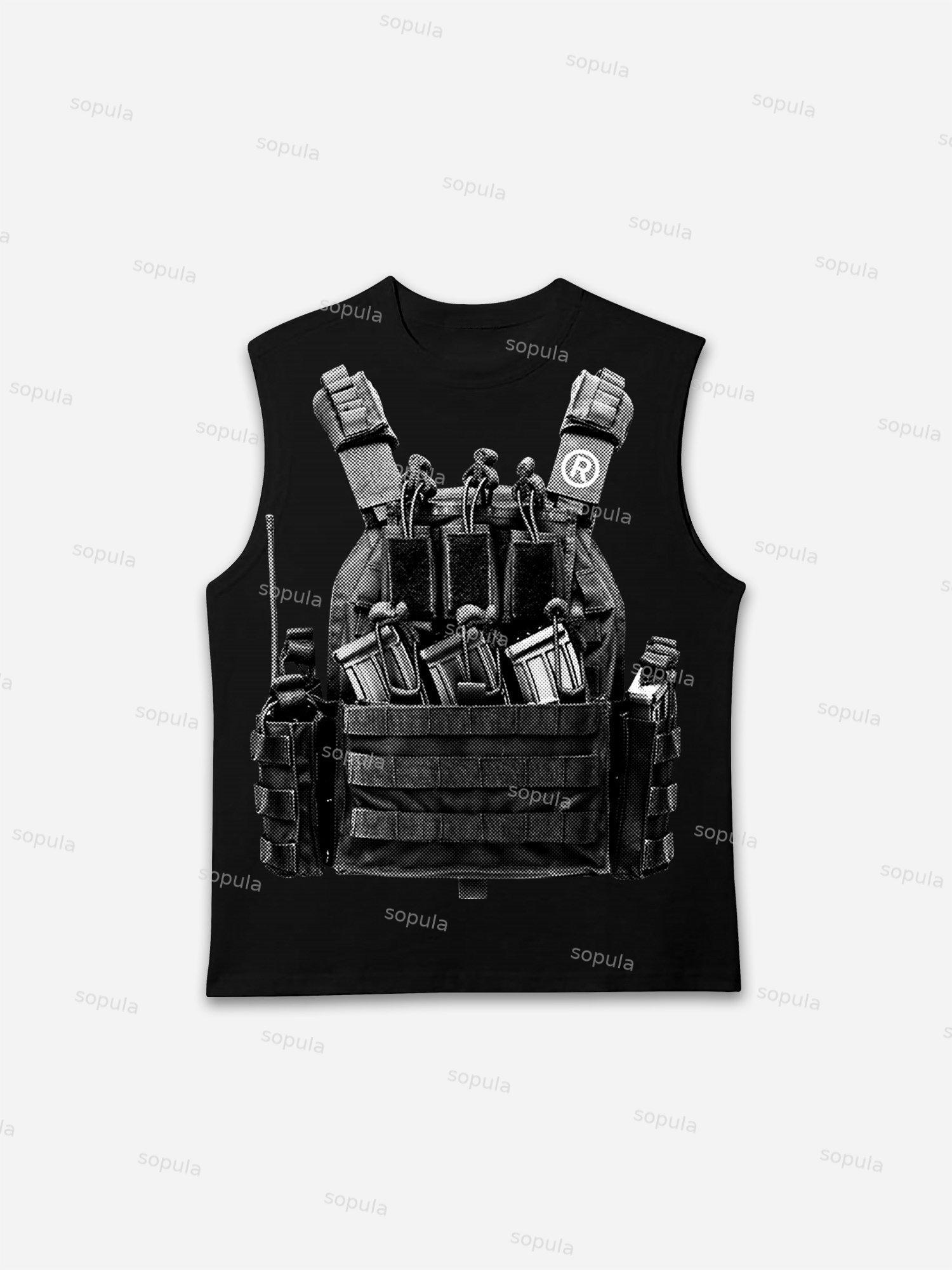 Vintage Locations Body Armor Firearms Graphic Tank Top Product Image