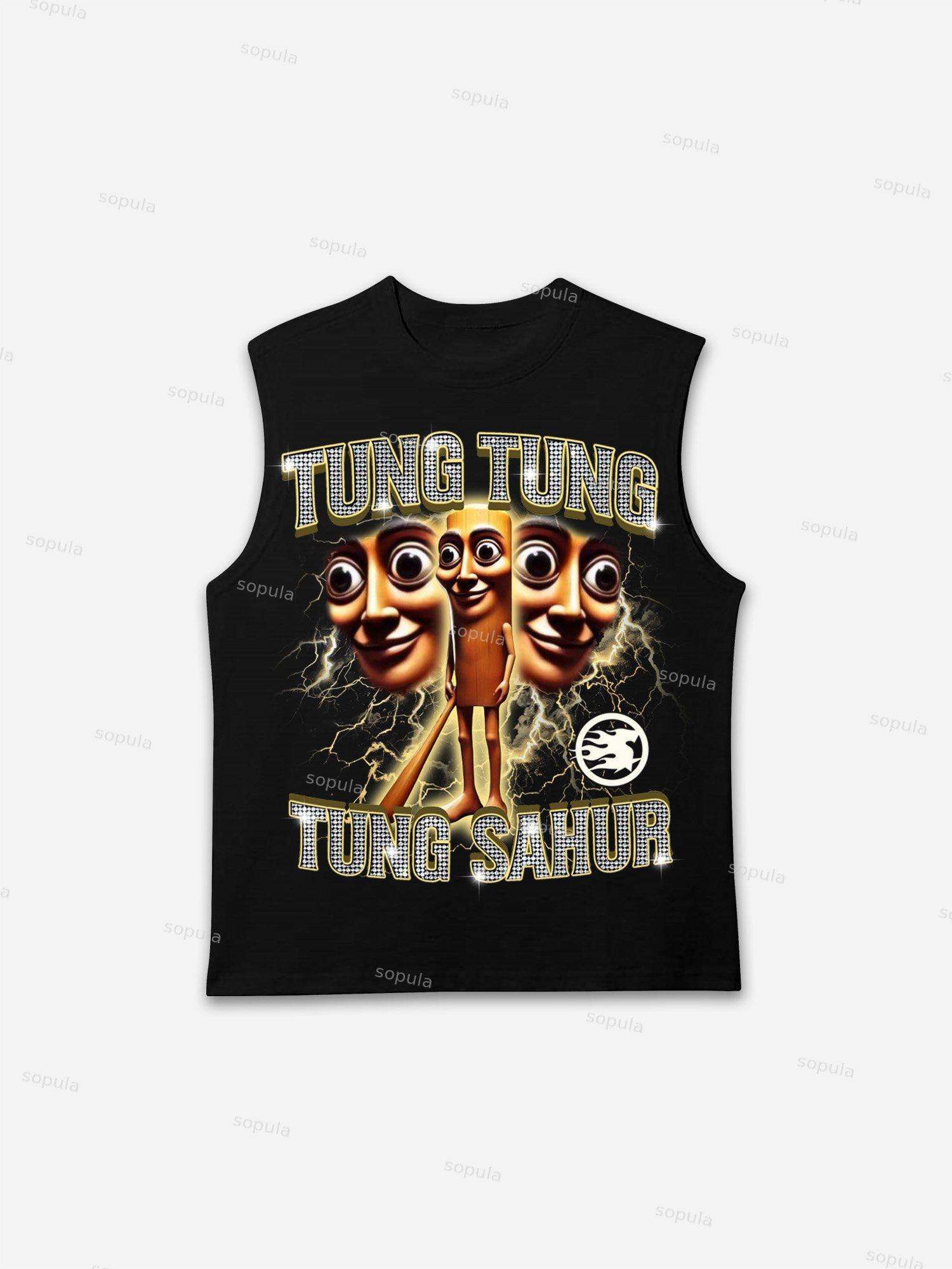 Tung Tung Tung Sahur Vintage Graphic Tank Top Product Image