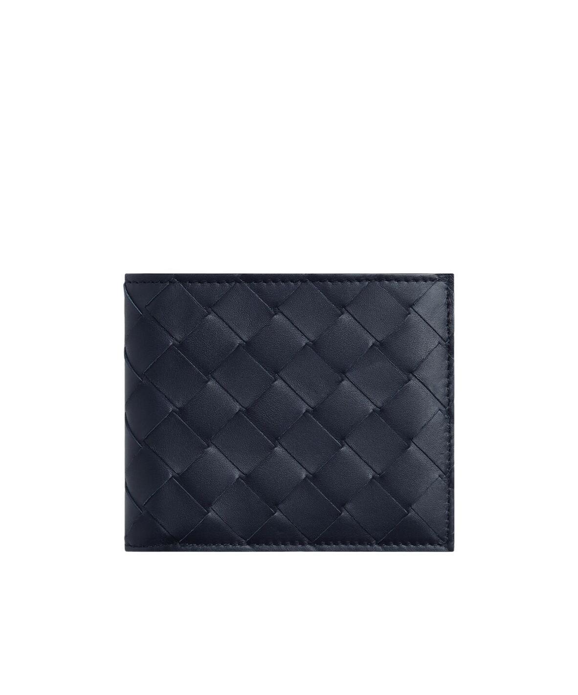 BOTTEGA VENETA Weaving Double Fold Wallet In Black Product Image