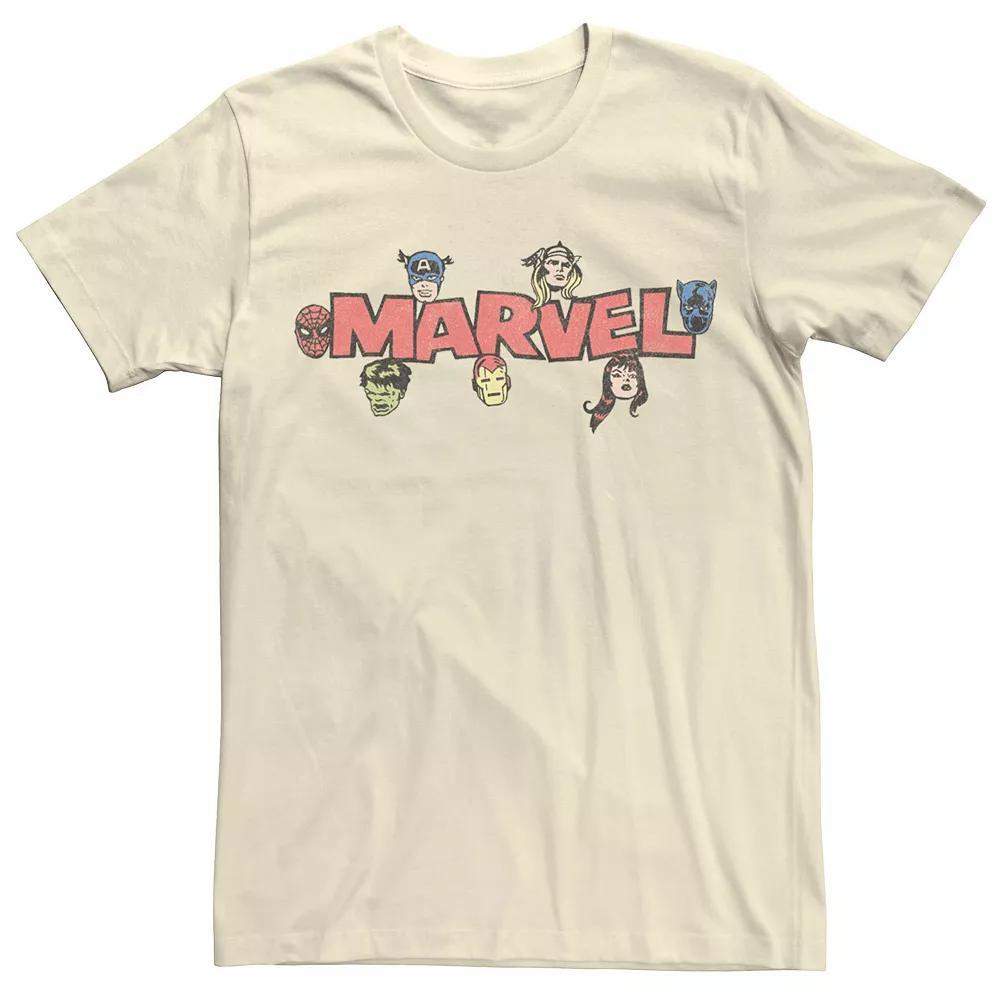 Men's Marvel Avengers Retro Style Logo Tee, Size: 3XL, Natural Product Image