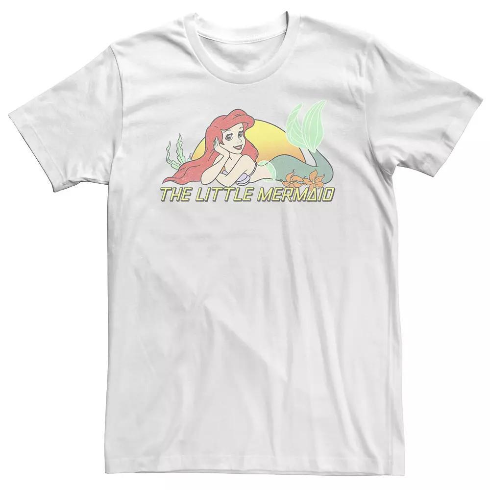 Big & Tall Disney Little Mermaid Ariel Sunset Tee, Men's, Size: 3XLT, White Product Image