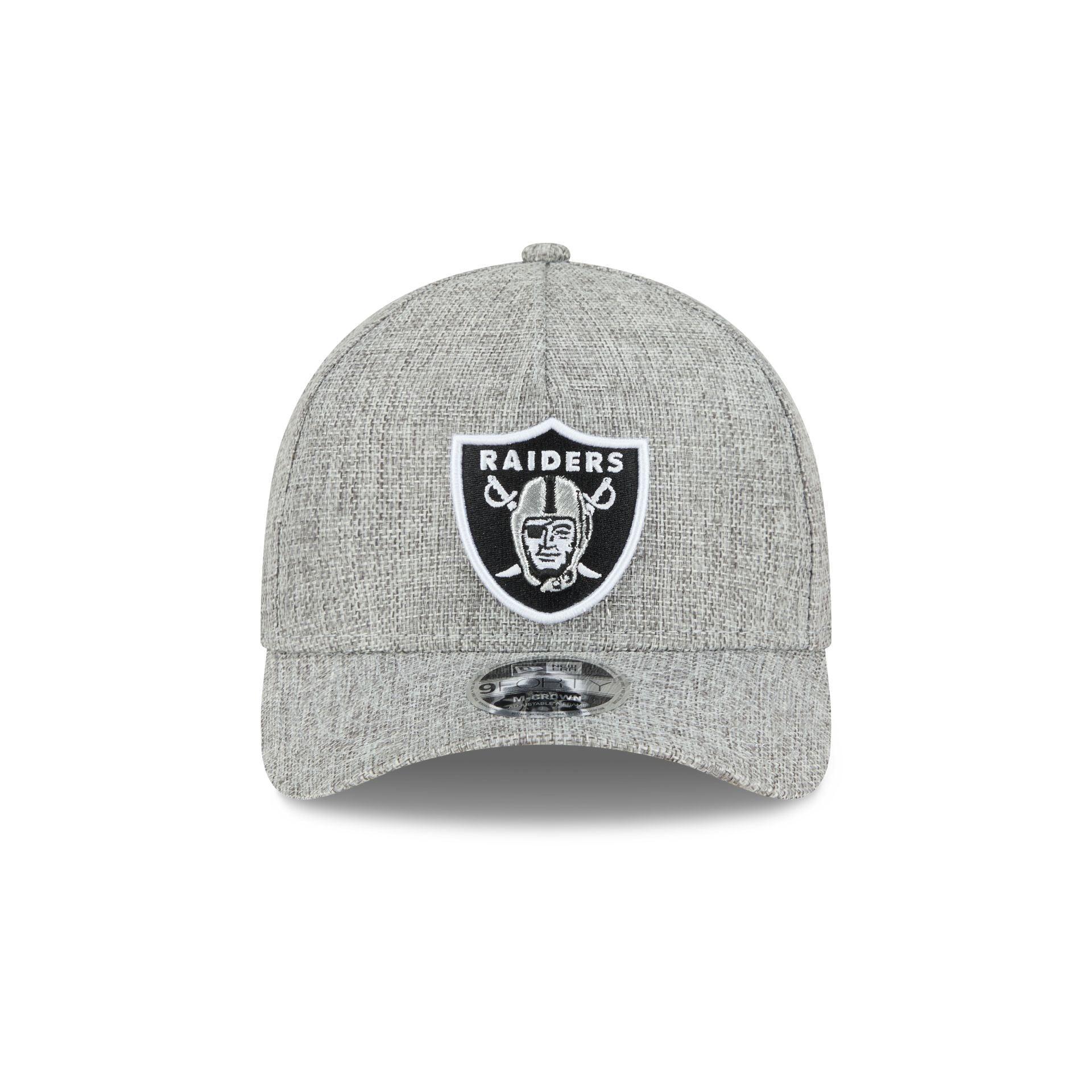 Las Vegas Raiders Cotton Weave Gray 9FORTY M-Crown A-Frame Snapback Hat Male Product Image
