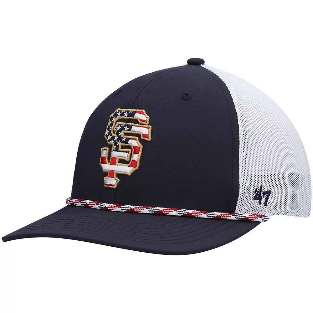 Men's '47 Navy/White San Francisco Giants Flag Fill Trucker Snapback Hat, Blue Product Image