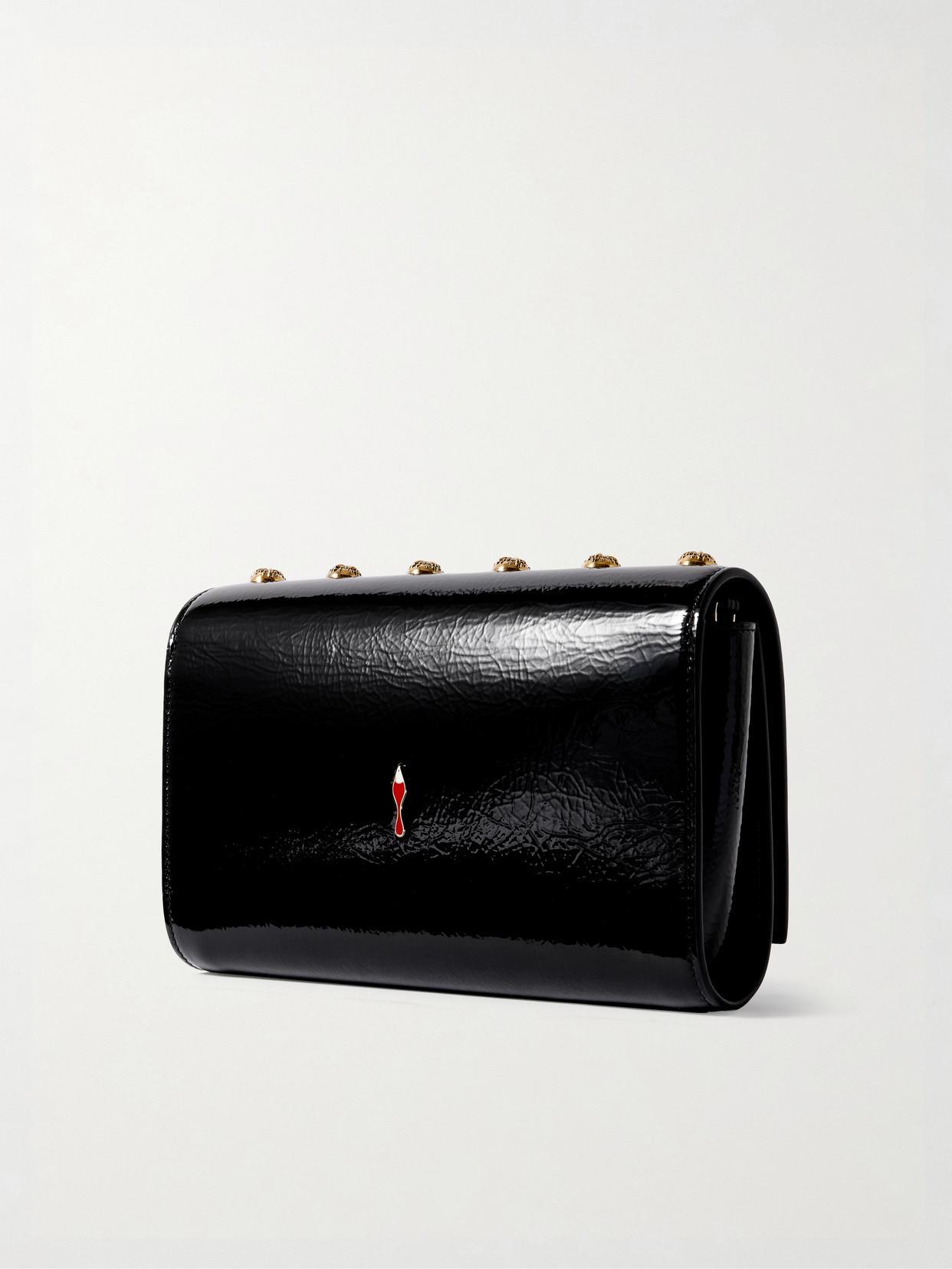 CHRISTIAN LOUBOUTIN Paloma Embellished Patent-leather Shoulder Bag In Black Product Image