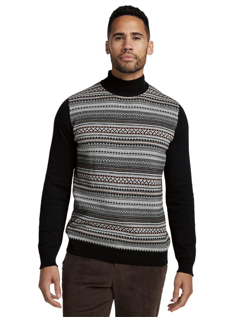Cotton Mock Neck Sweater - Black Product Image