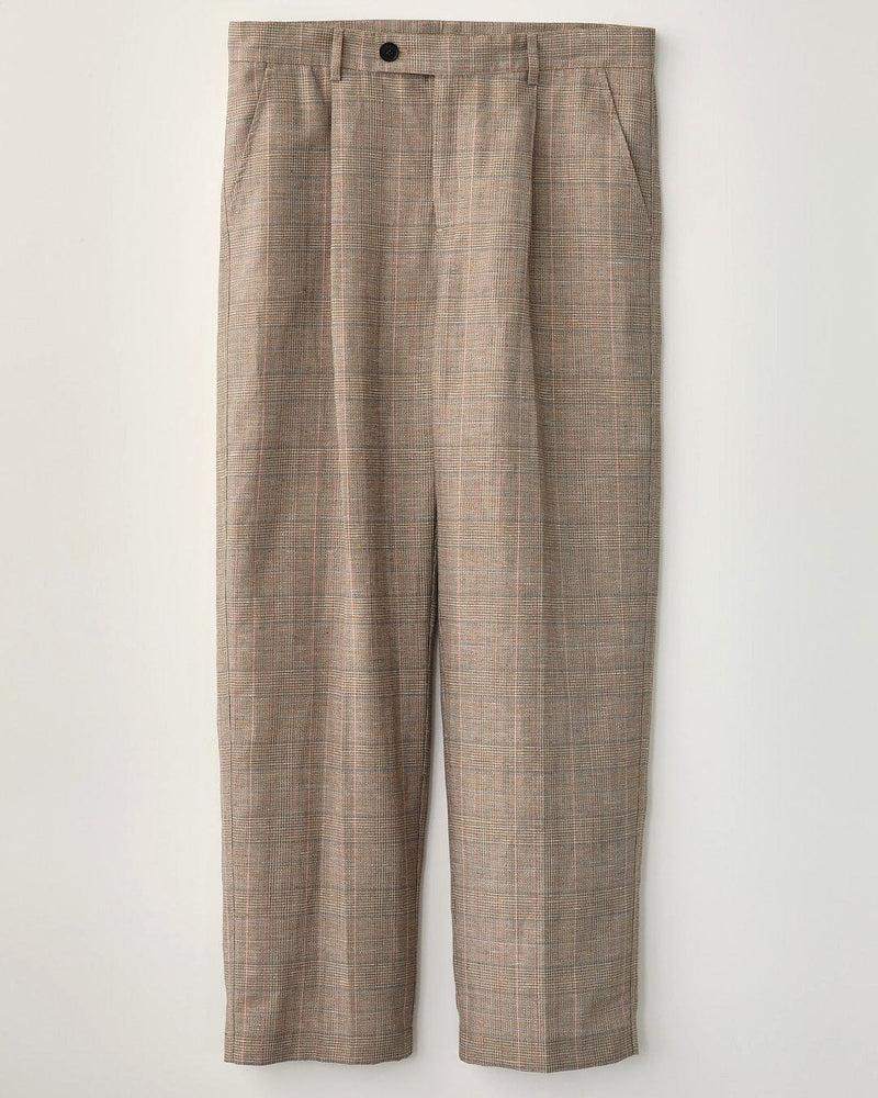 Plaid Linen Pleated Trouser Product Image
