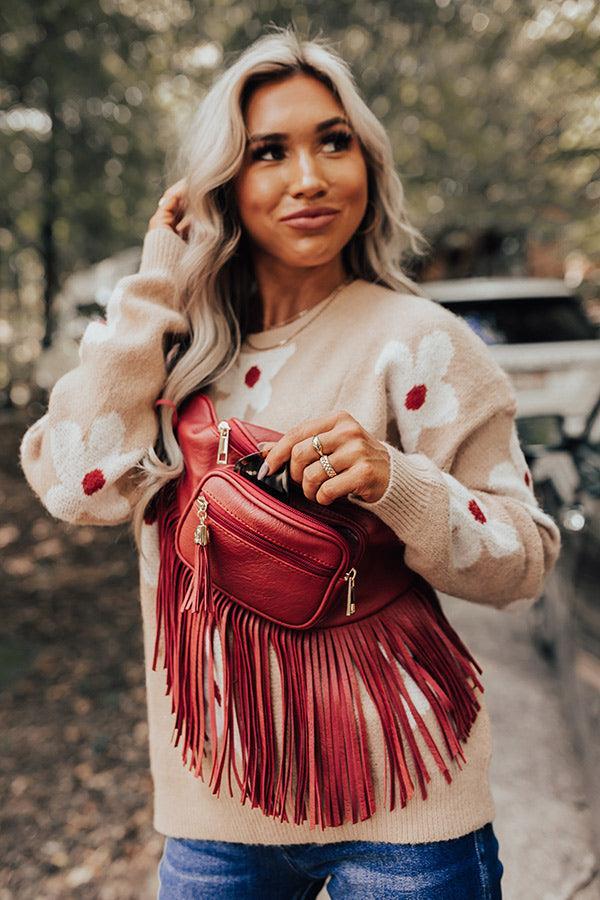 Trip Of My Life Fringe Fanny Pack In Red Product Image