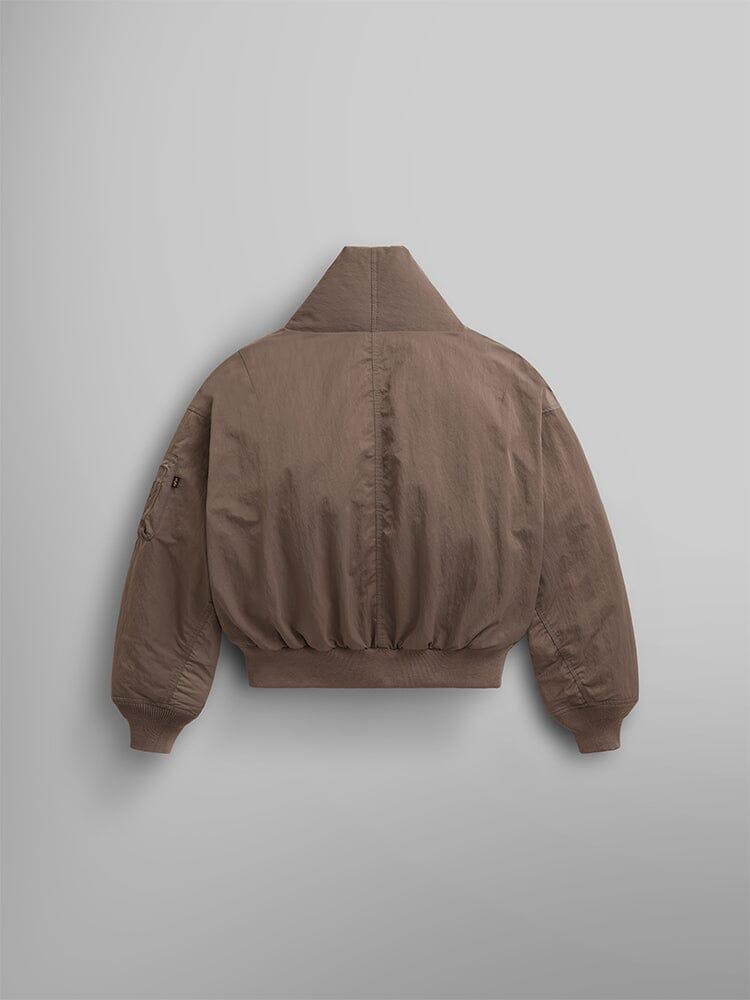 WOMEN'S SHAWL COLLAR BOMBER JACKET - COYOTE BROWN / XS Product Image