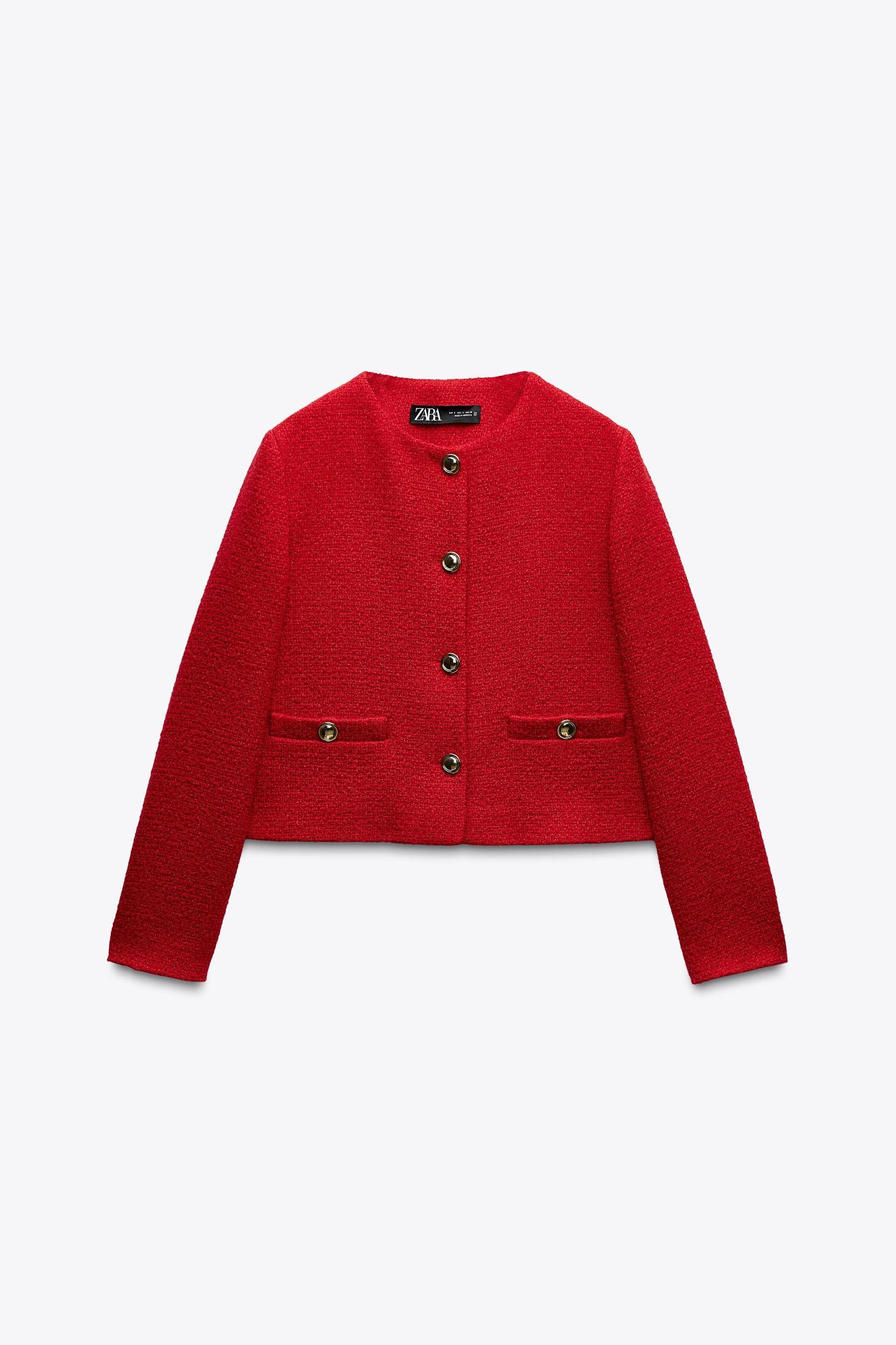 GOLDEN BUTTON STRUCTURED BLAZER Product Image