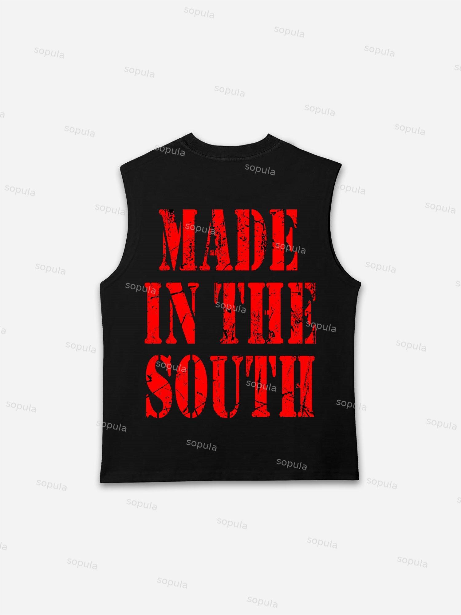 The Mouth with No Droughts Graphic Cotton Men's Sleeveless Shirt Tank Top Product Image