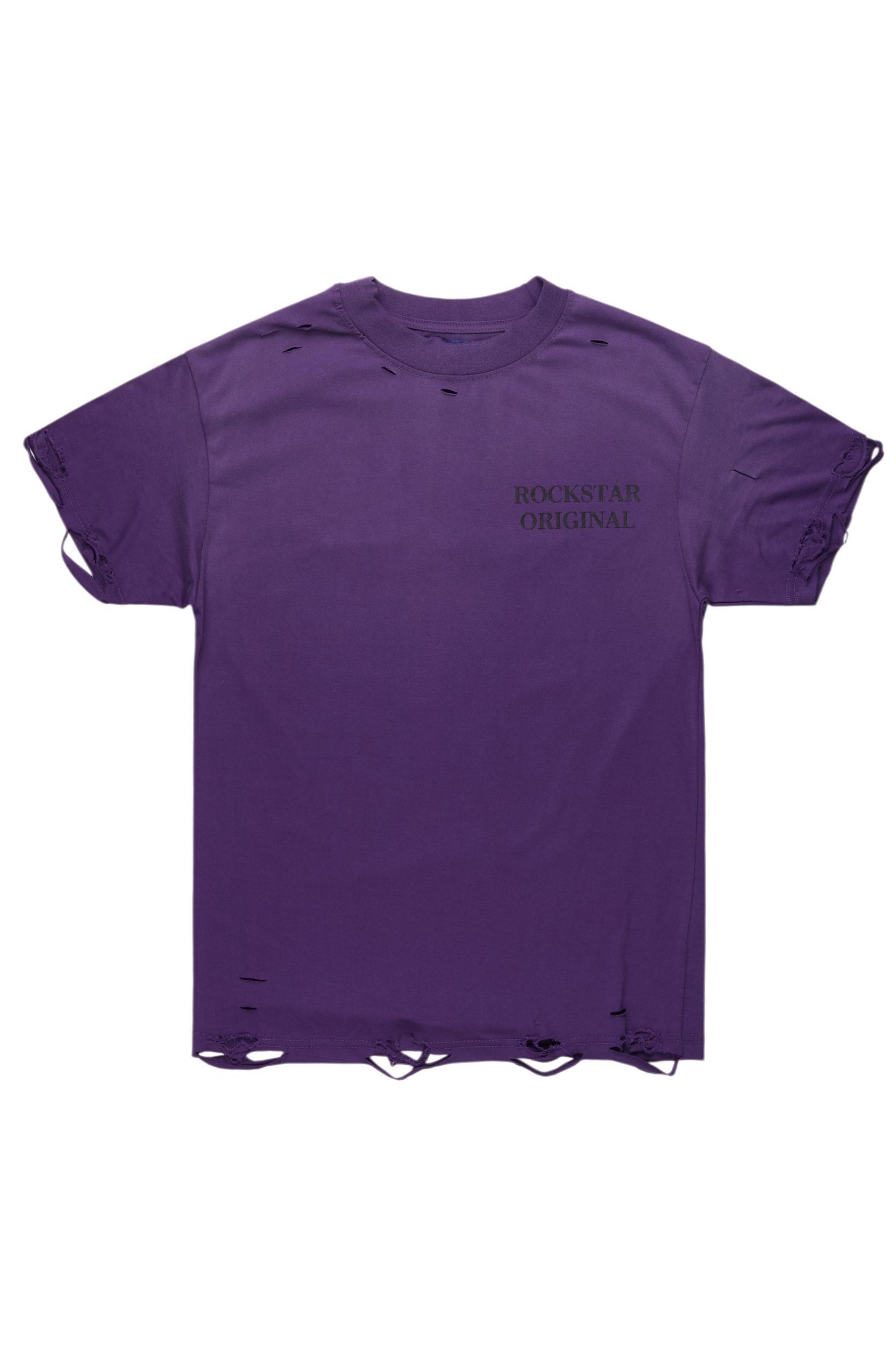 Drako Purple Oversized Graphic T-Shirt Male Product Image