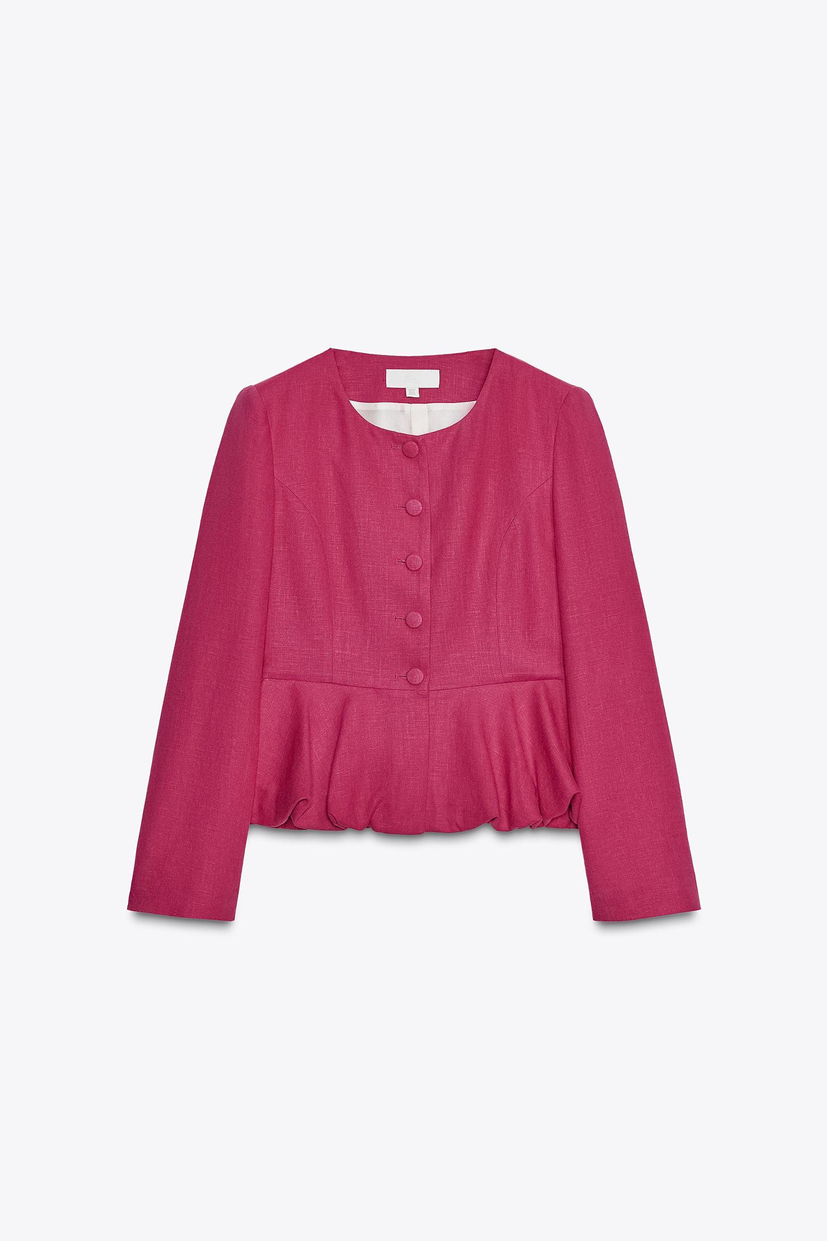 LINEN PEPLUM BLAZER Product Image