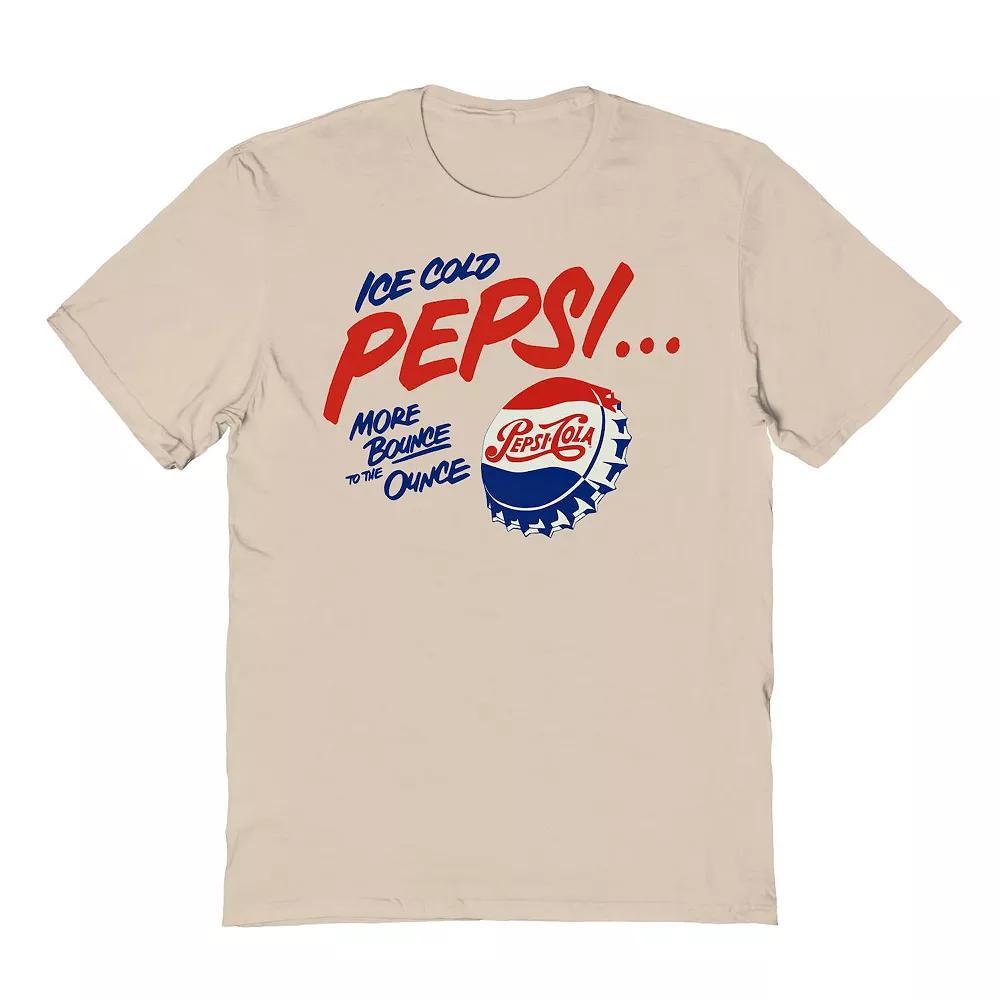 Men's Pepsi Ice Cold Pepsi Vintage Ad Graphic Tee, Size: XXL, Brown Product Image