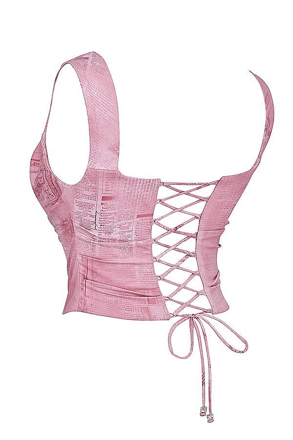 Una Pink Print Corset Product Image