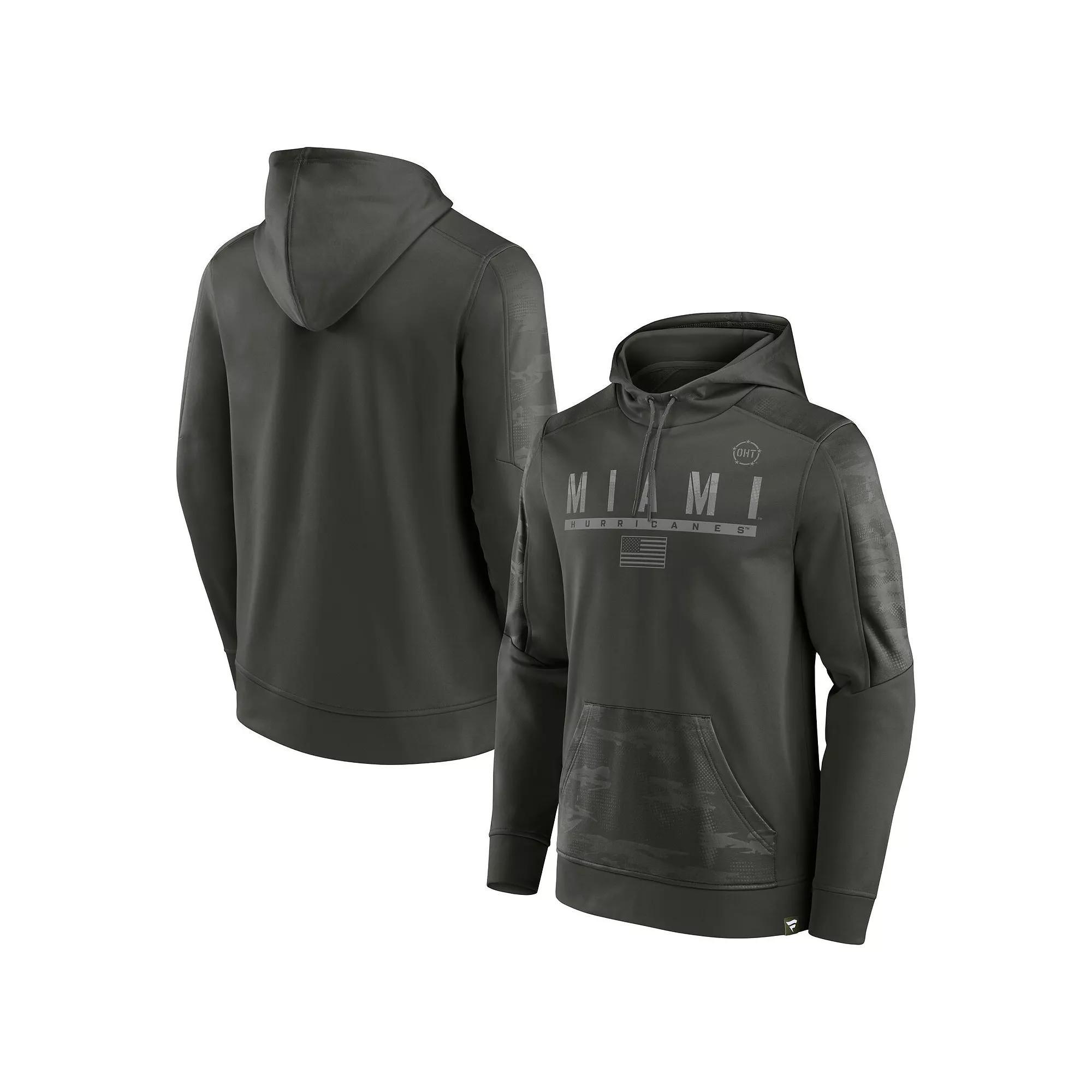 Men's Fanatics Branded Olive Wisconsin Badgers OHT Military Appreciation Guardian Pullover Hoodie, Size: Medium, Team Product Image