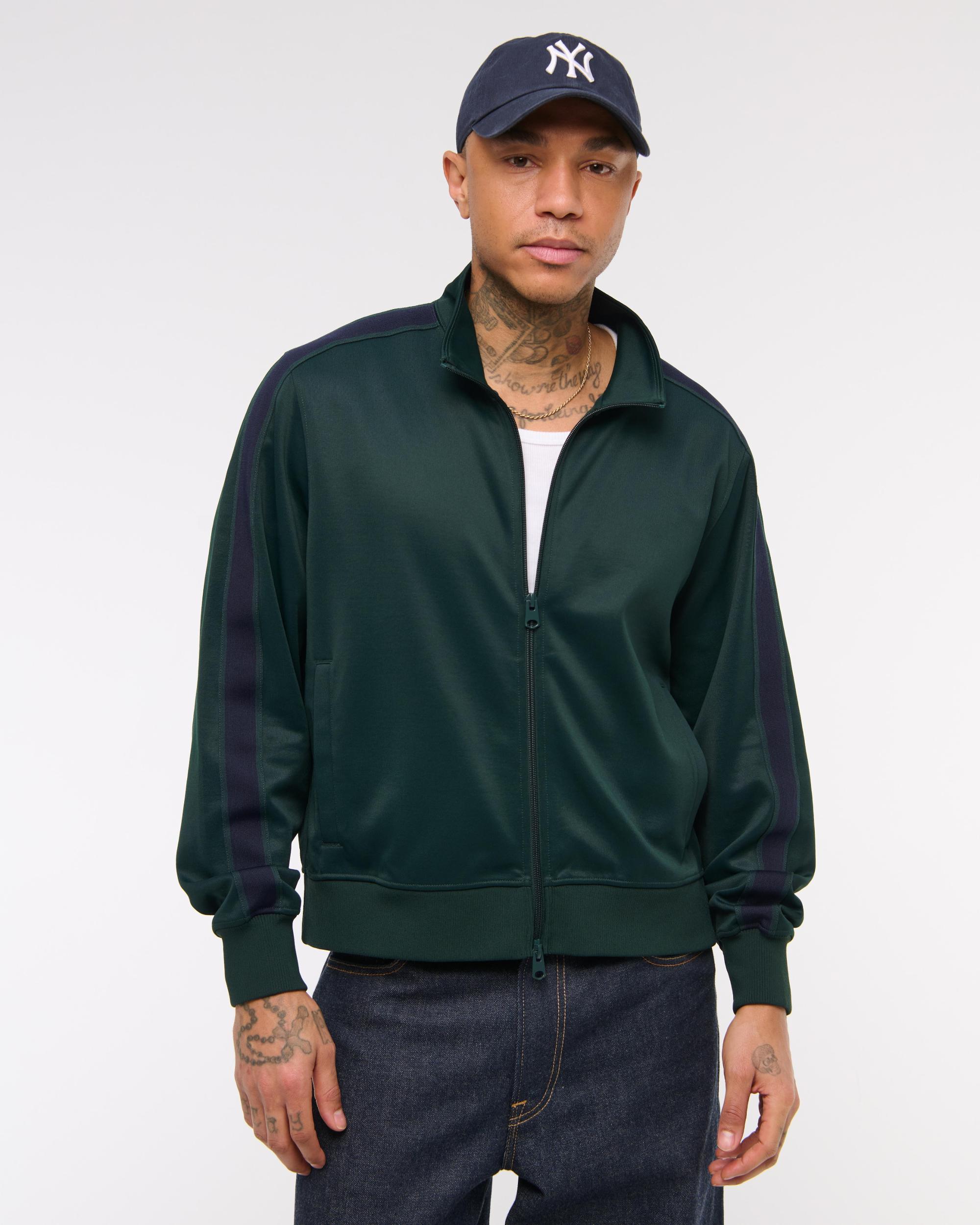 Cropped Tricot Full-Zip Jacket Product Image