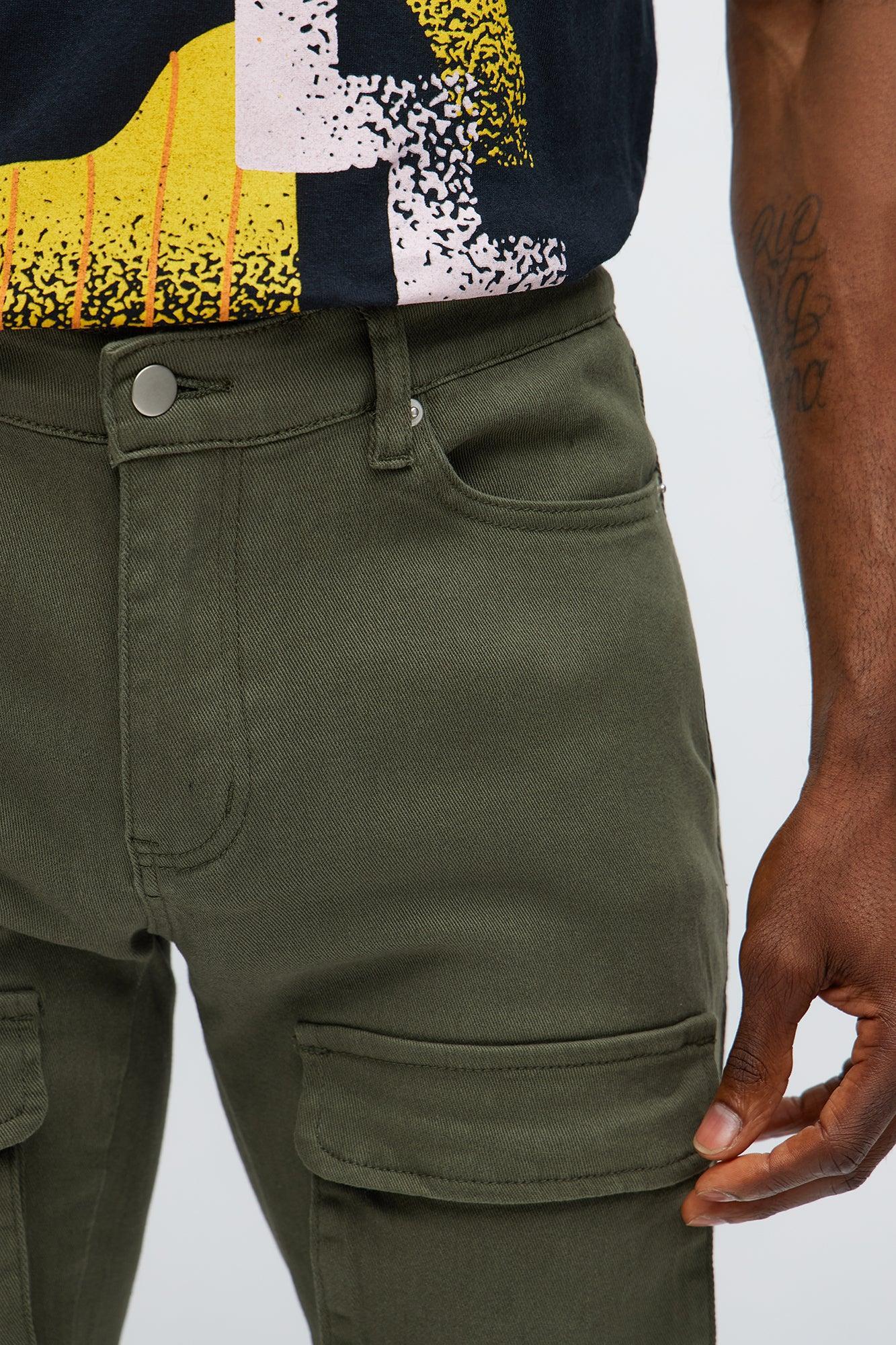Skinny Pocket Me Cargo Pants - Olive Product Image