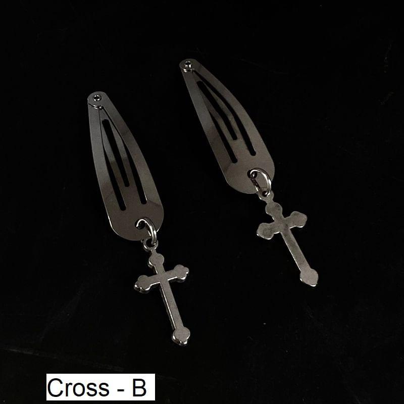 Set of 2: Pendant Alloy Hair Clip (Various Designs) Product Image