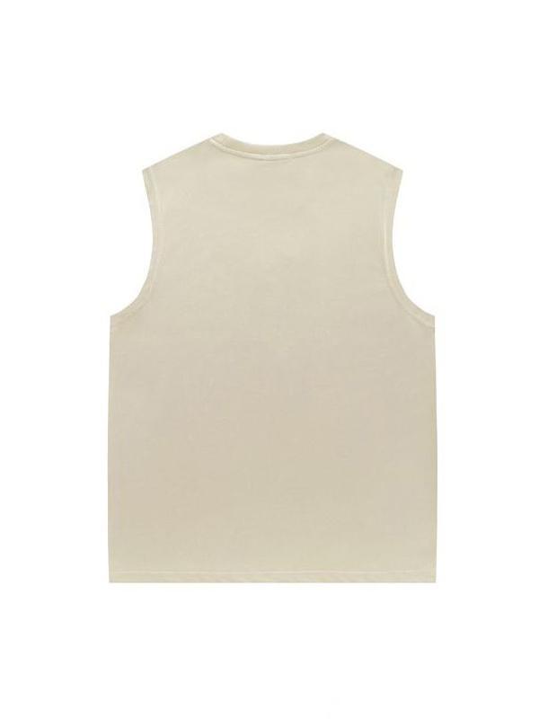 Men'S Plain Letter Embroidered Loose Vest Product Image