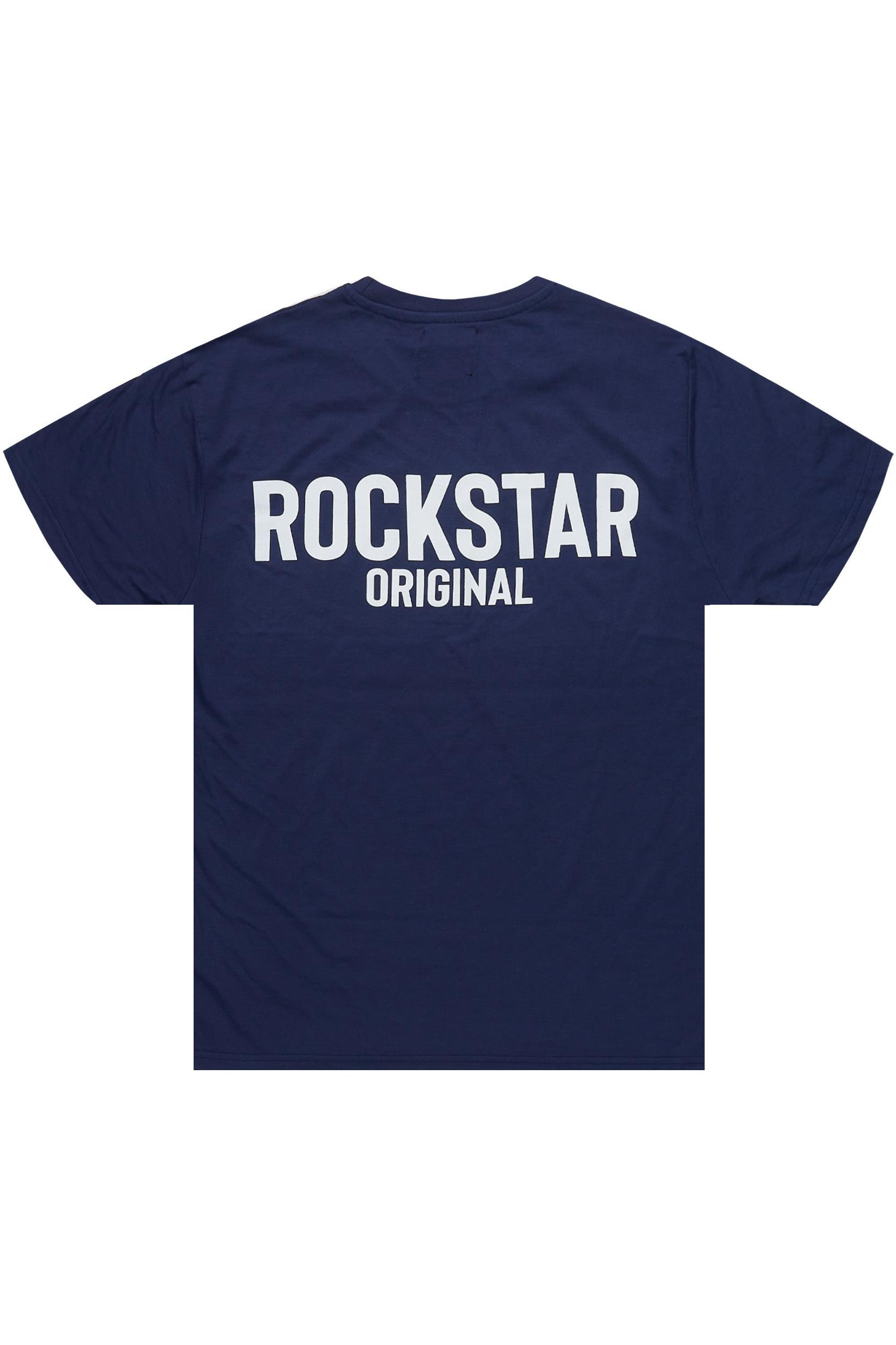 Sana Navy T-Shirt/Raw Edge Short Set Male Product Image