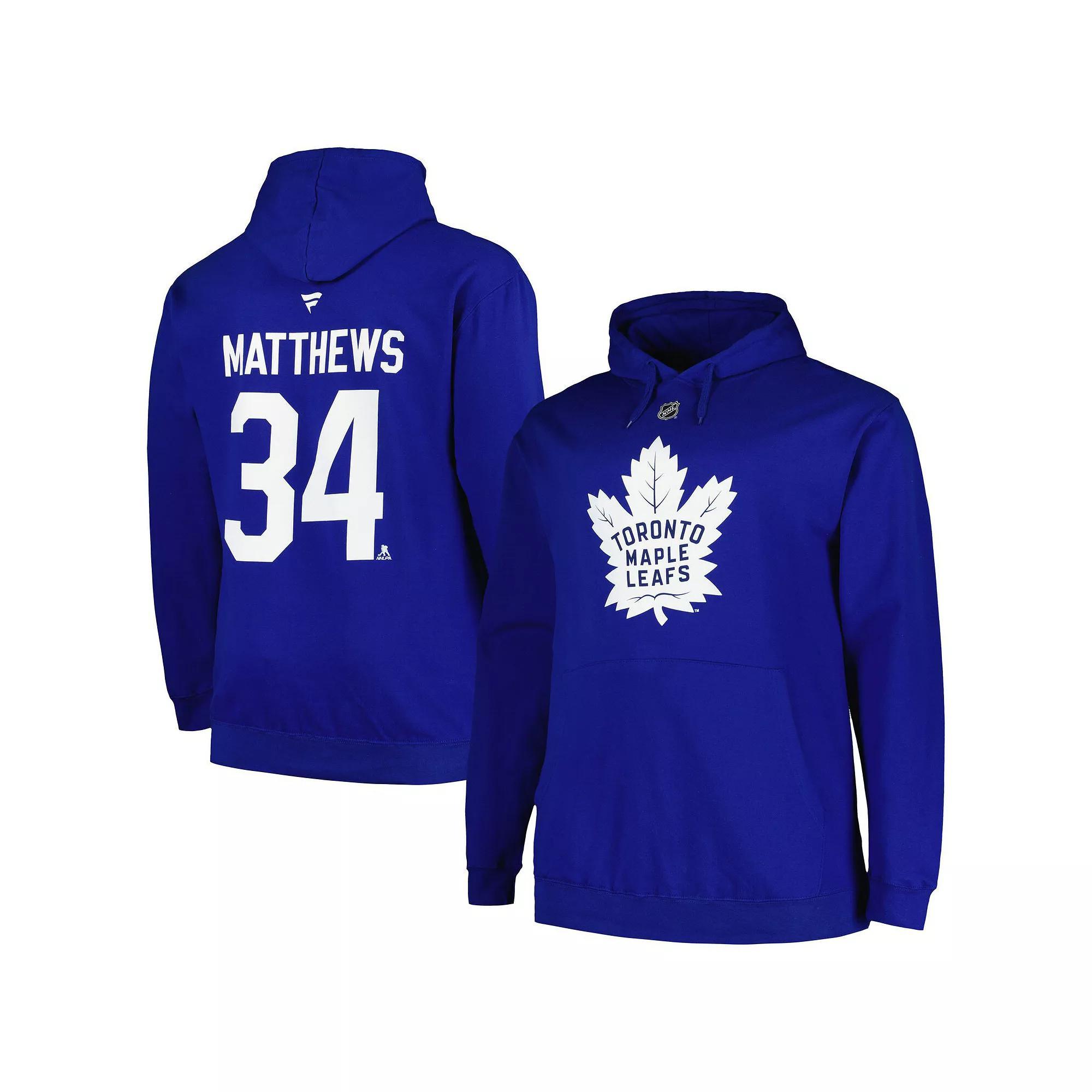 Men's Profile Auston Matthews Blue Toronto Maple Leafs Big & Tall Name & Number Pullover Hoodie, Size: 3XLT, Mpl Blue Product Image