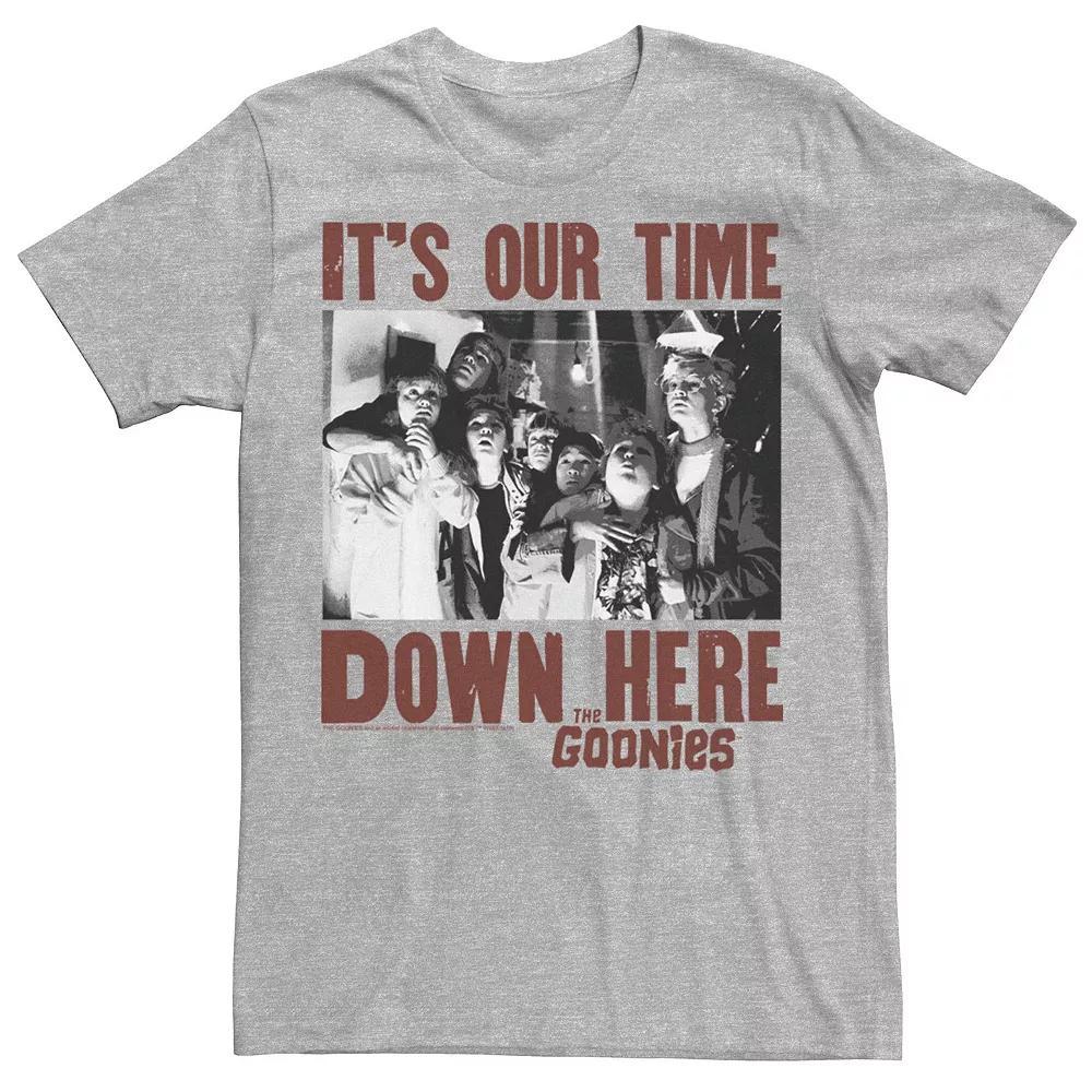 Men's The Goonies It's Our Time Down Here Text Tee, Size: Small, Athletic Grey Product Image