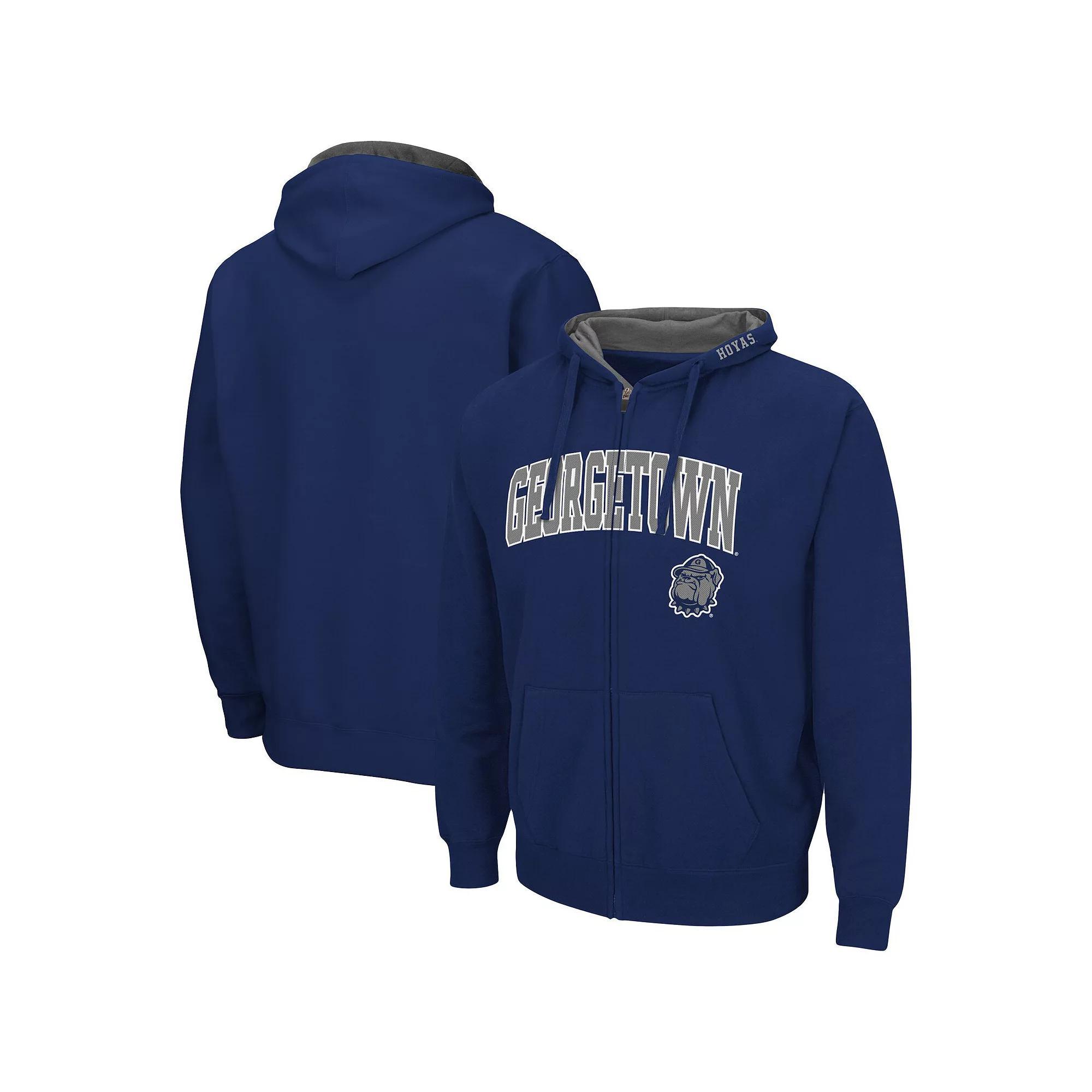 Men's Colosseum Royal Kansas Jayhawks Arch & Logo 3.0 Full-Zip Hoodie, Size: Small, Blue Product Image