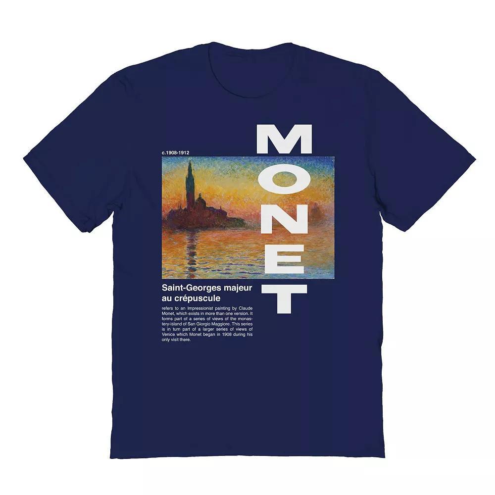 Men's Claude Monet's "Saint-Georges" Fine Art Graphic Tee, Size: XL, Blue Product Image
