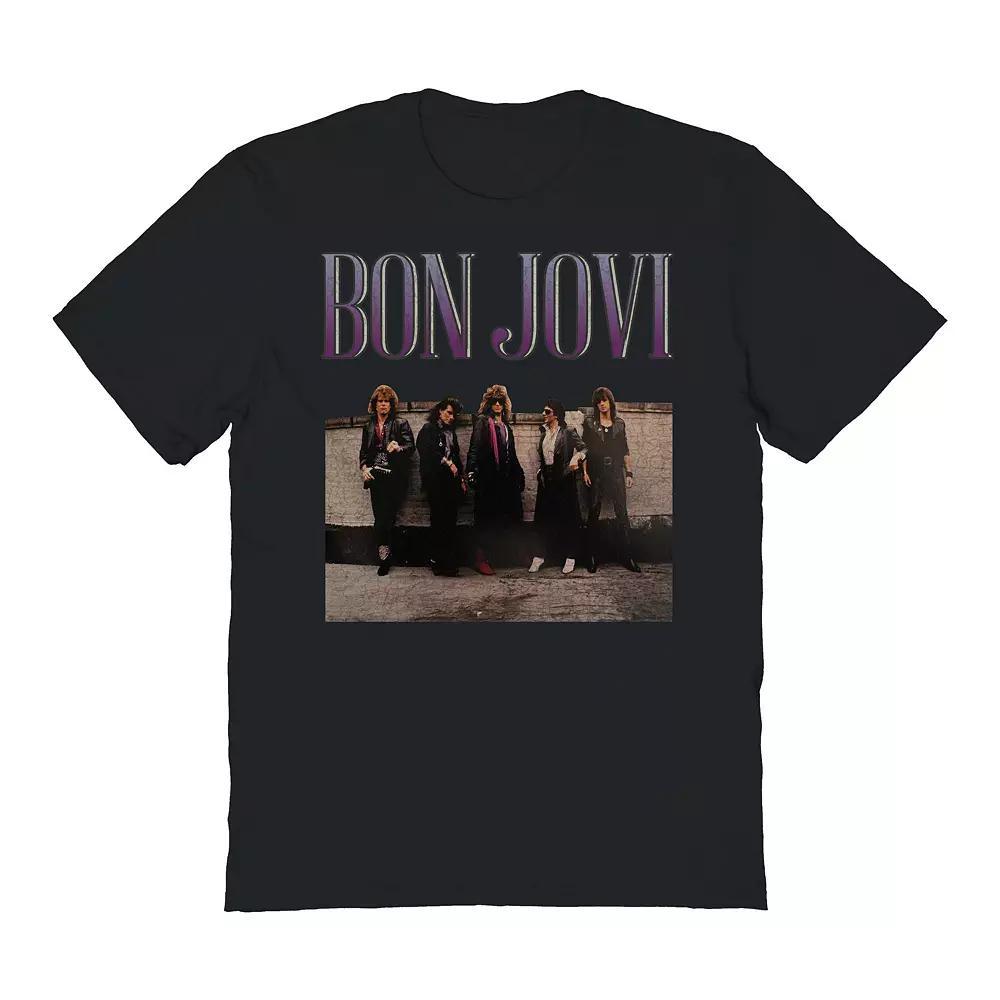 Men's Bon Jovi Roof Photo Graphic Tee, Size: Large, Black Product Image