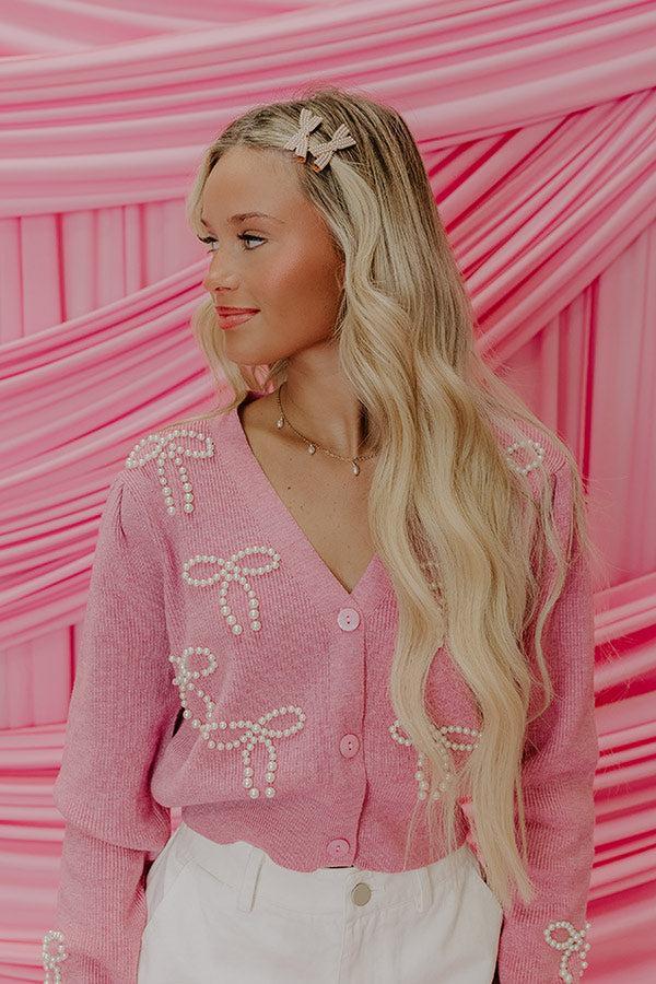 Country Club Charm Bow Hair Clip Set Product Image