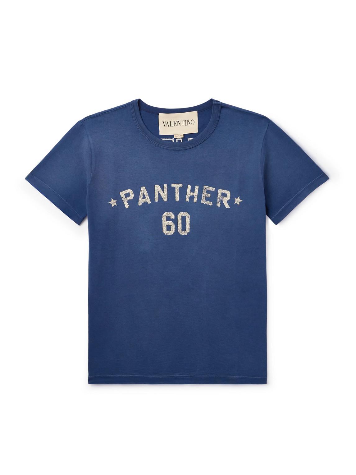 VALENTINO Garavani Navy Cotton T-shirt In Blue Product Image