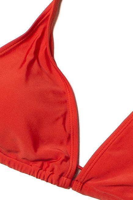 Bright Red Triangle Bikini Top Product Image