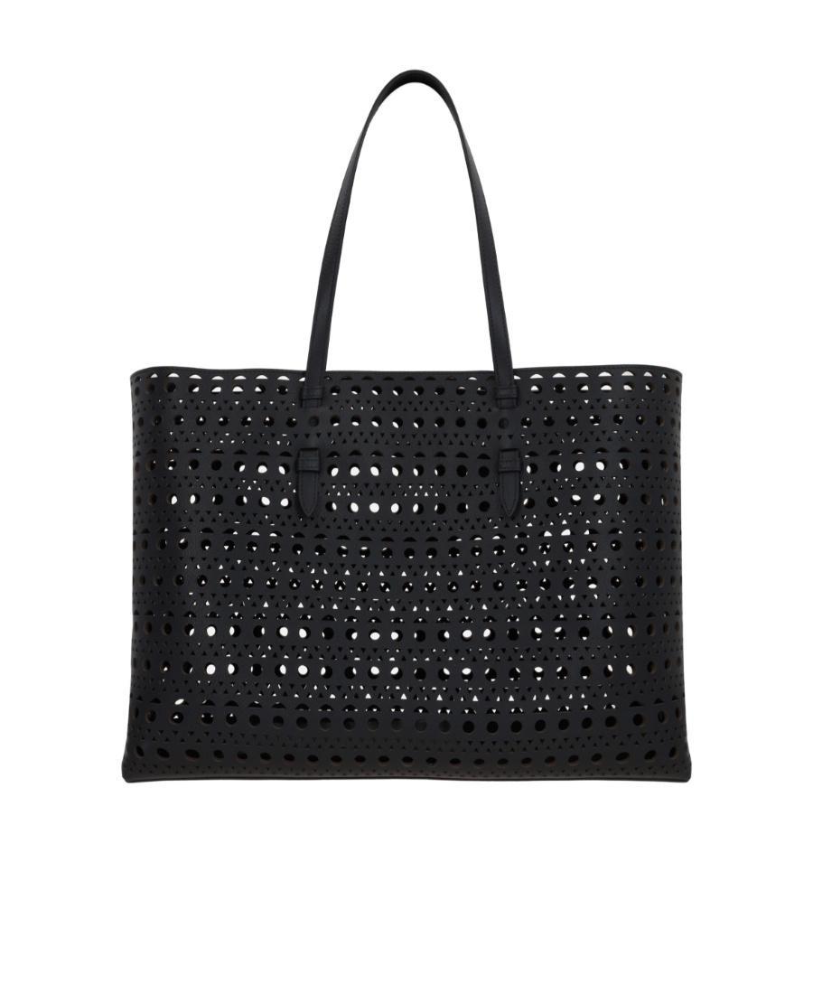 ALAÏA Cut-out Leather Tote Bag In Black Product Image