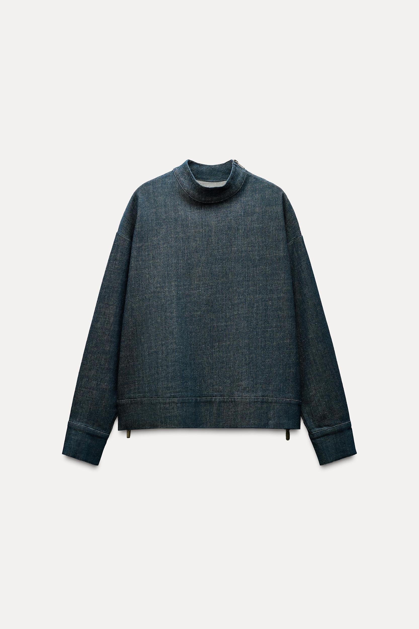 DENIM TOP ZW COLLECTION Product Image