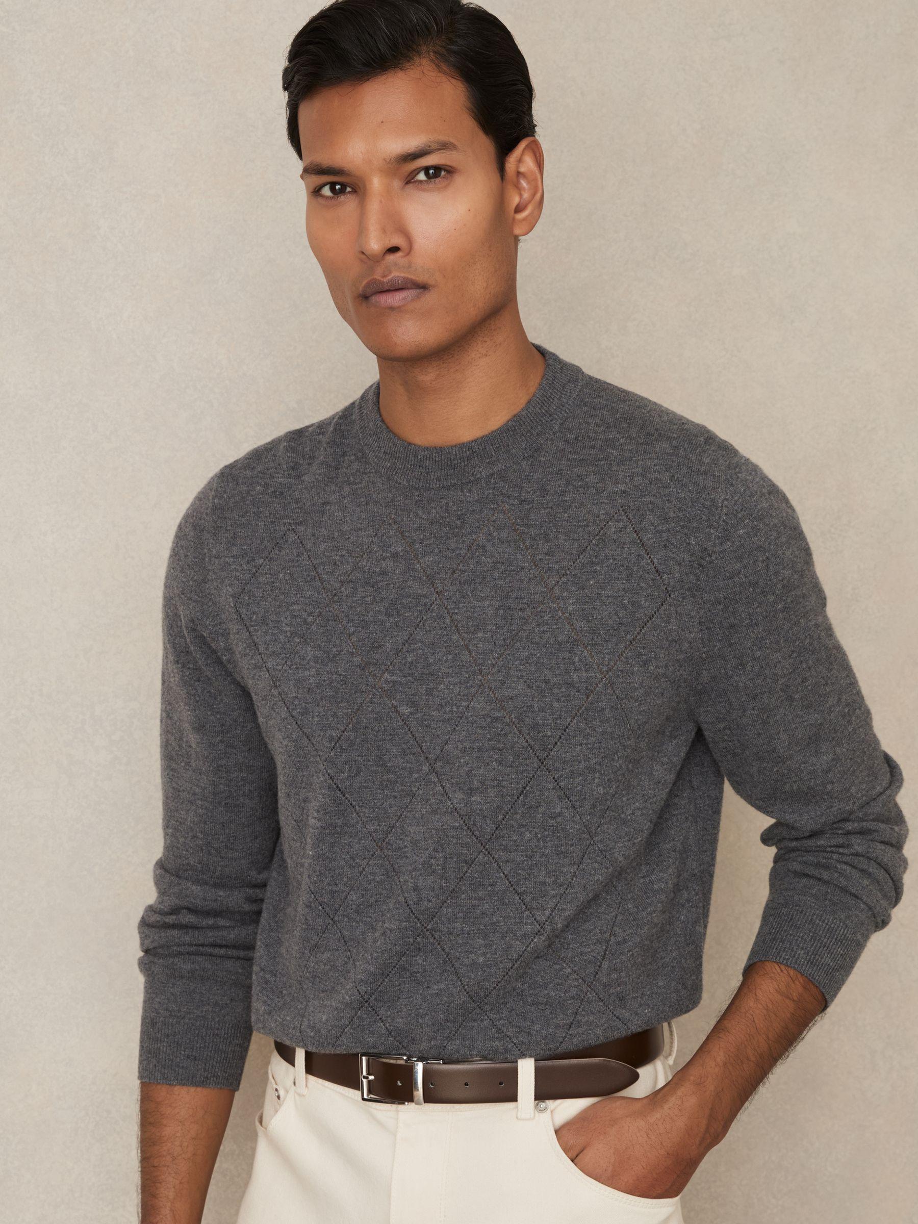 Leather Reversible Belt in Stone/Dark Brown Product Image