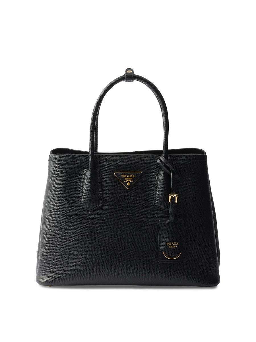 Womens Medium Double Saffiano Leather Top Handle Bag Product Image