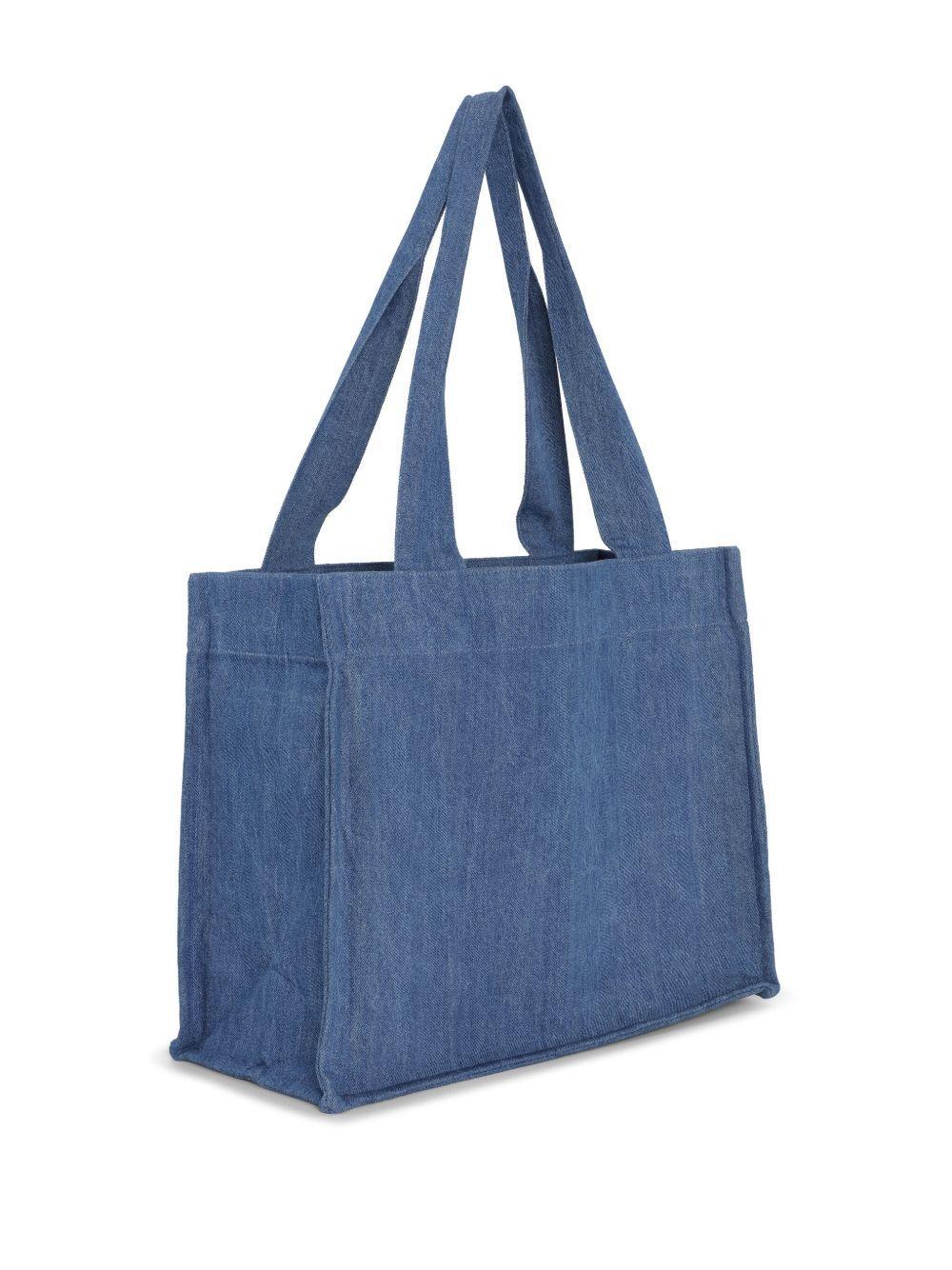 logo-print denim shoulder bag Product Image