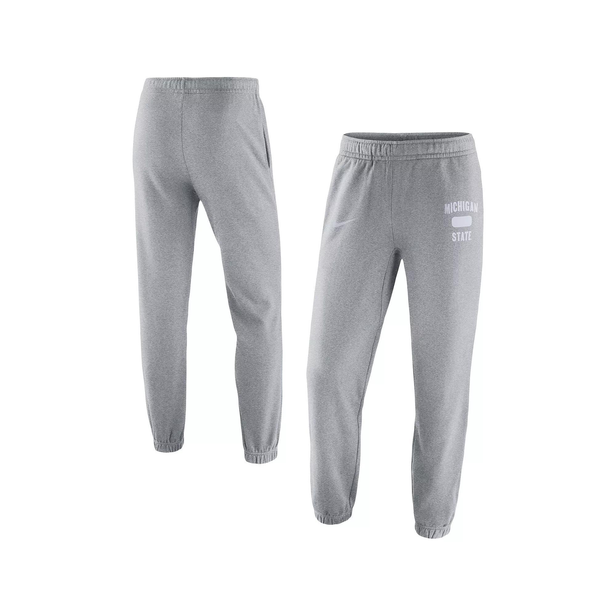 Men's Nike Heathered Gray Michigan State Spartans Saturday Fleece Pants, Size: 2XL, Grey Product Image