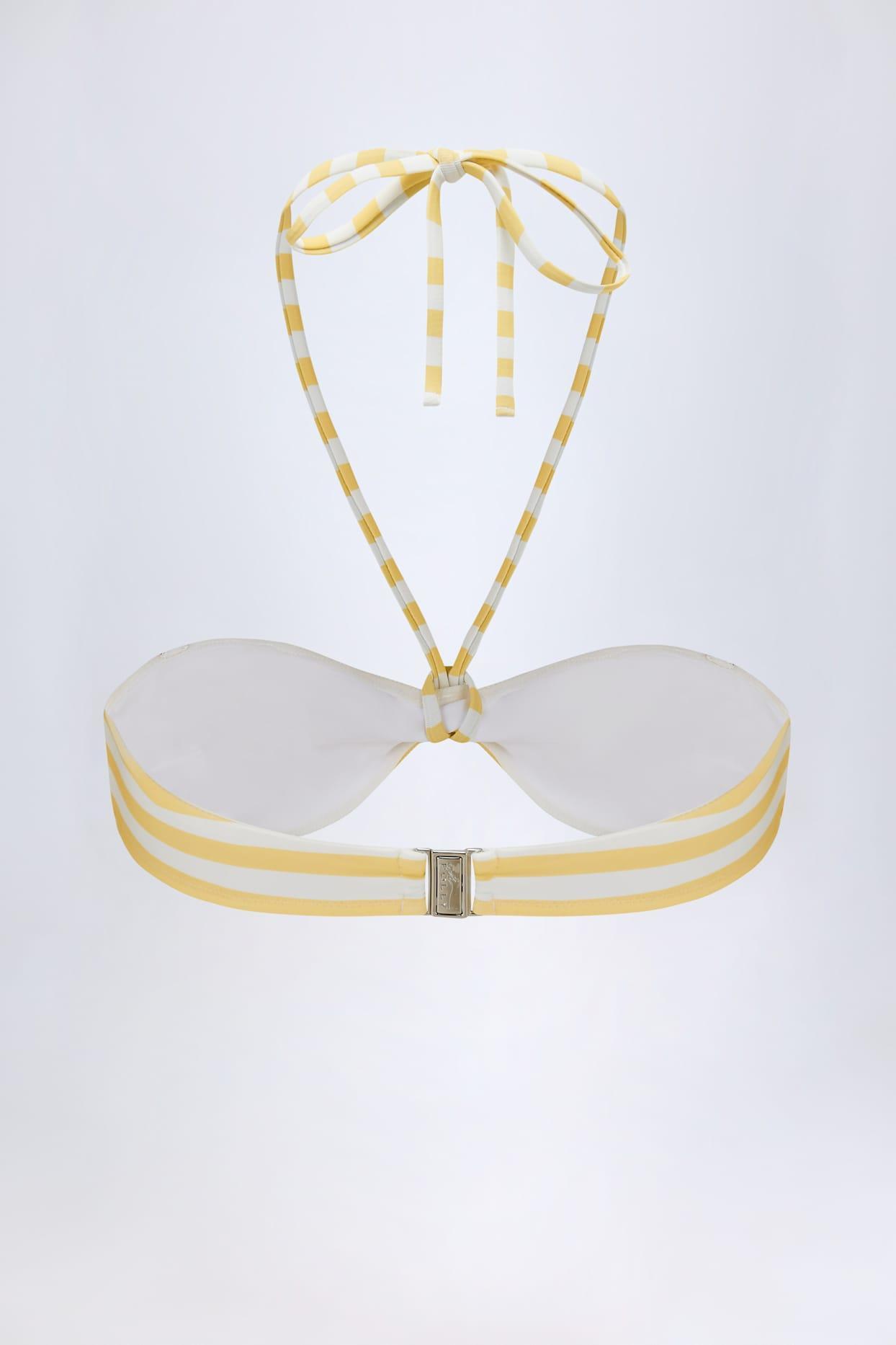 Multiway Bikini Top in Lemon Yellow Stripe Product Image