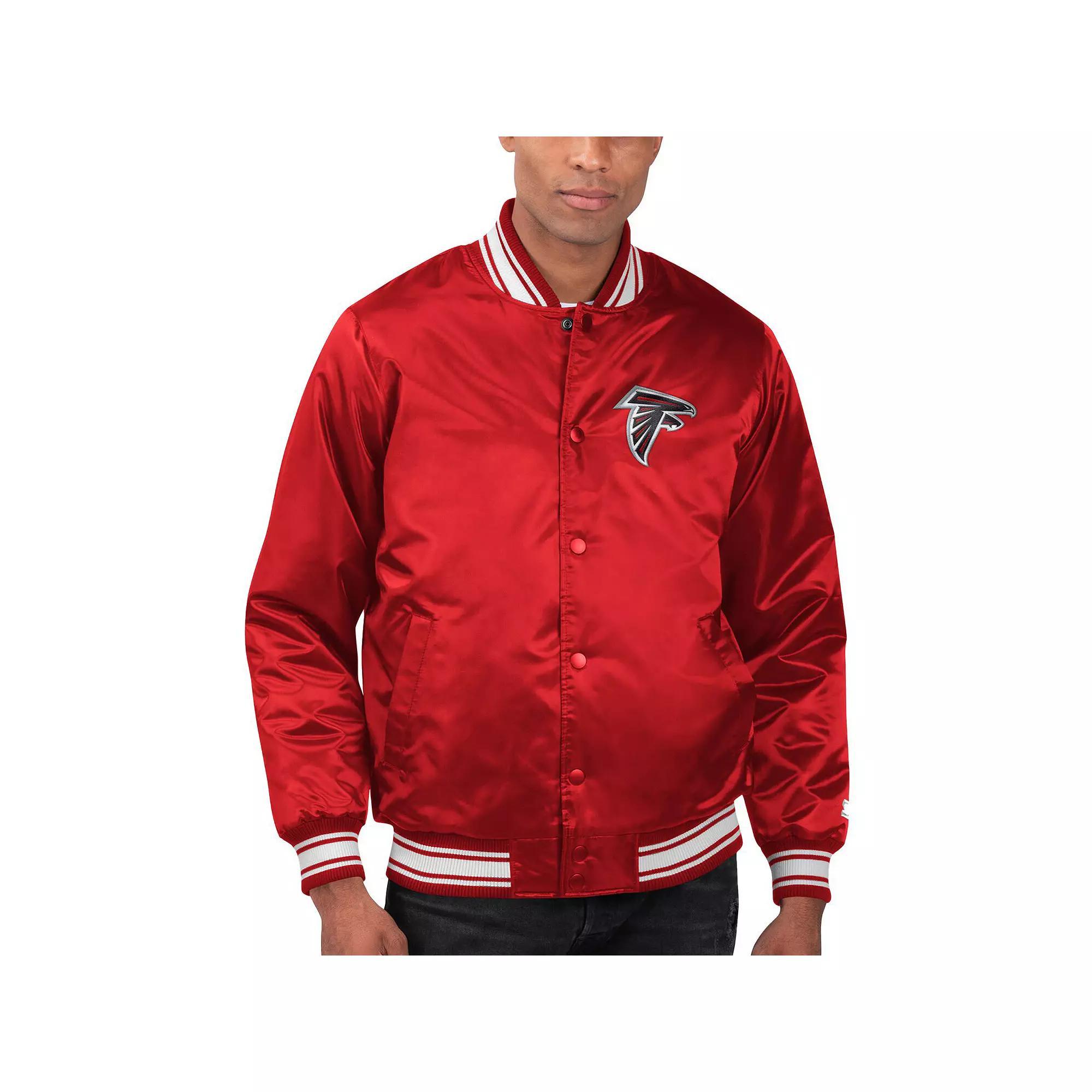 Men's Starter Red Atlanta Falcons Locker Room Satin Varsity Full-Snap Jacket, Size: XL Product Image