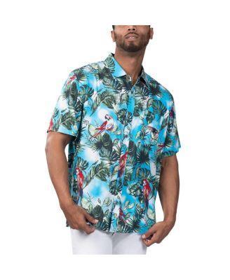 Mens Margaritaville Light Blue Cleveland Browns Jungle Parrot Party Button-Up Shirt Product Image